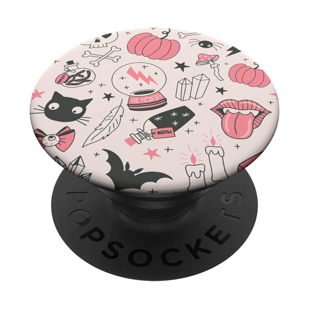 Vintage Witchy Crystals for Halloween - Pink PopGrip for Phones & Decor