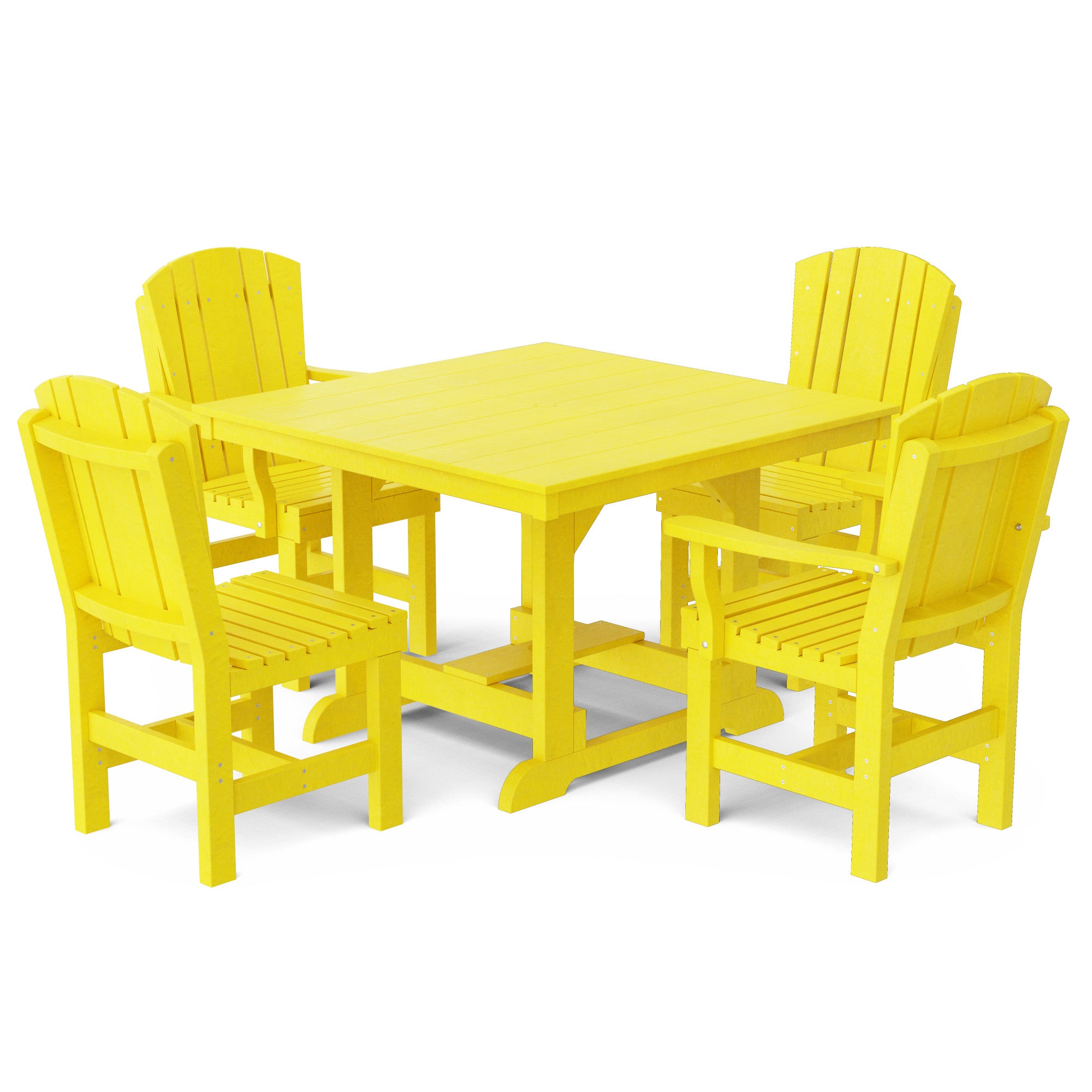 Heritage 5-Piece 44x44 Inch Square Outdoor Dining Set with Cushions - Perfect for Patio, Garden, and Backyard Entertaining