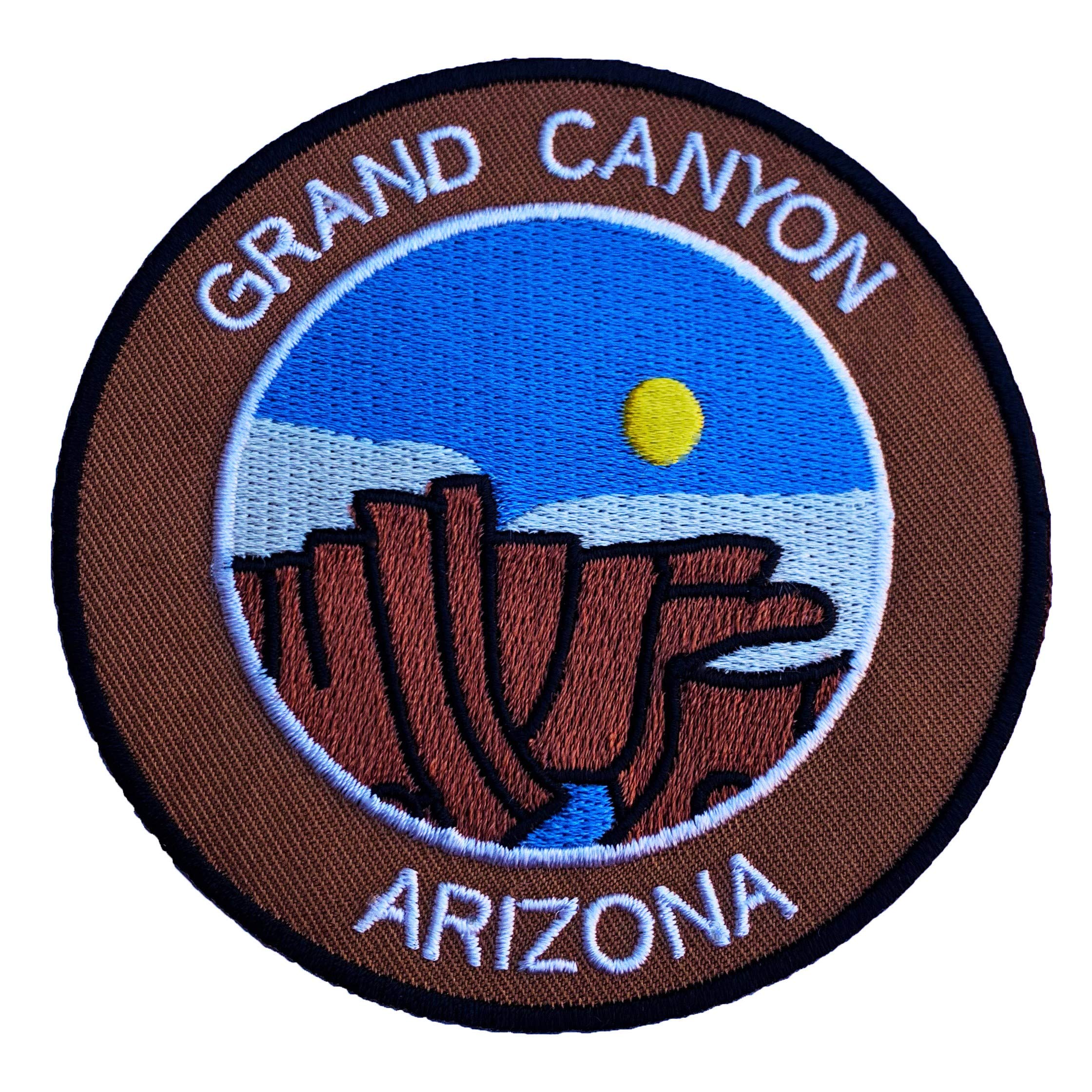 Grand Canyon Arizona Iron On Patch - 3.5 Inch Embroidered Badge Applique for Jackets, Backpacks & DIY Crafts | Souvenir Gift for Hikers & Travel Lovers