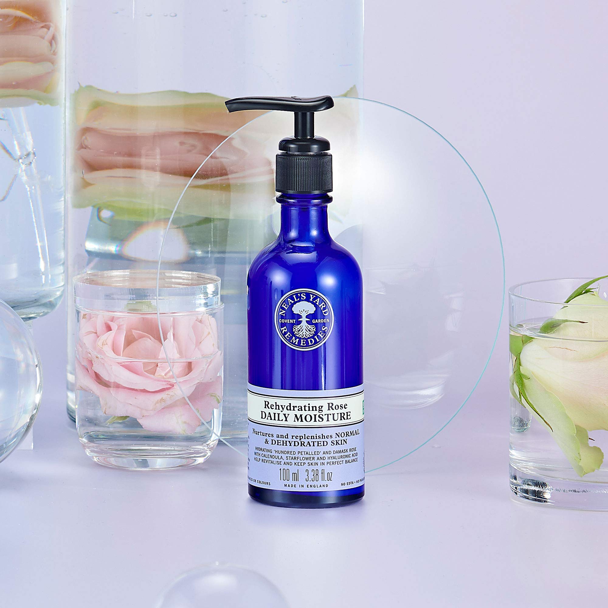 NEALS YARD REMEDIES Organic Rose Facial Moisturizer Cream - 100ml for Dry & Sensitive Skin - Hydrating & Nourishing Daily Face Moisturizer - Perfect for Morning & Night Skincare Routine