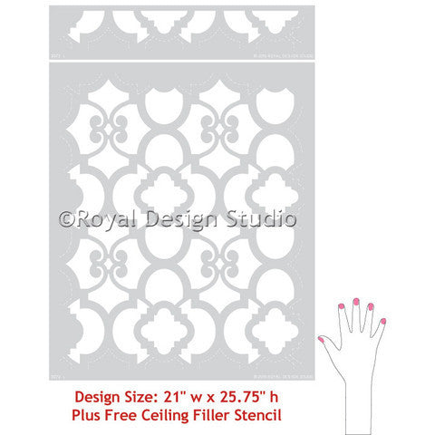 Chez Ali Moroccan Wall Stencil - Authentic Handmade Moroccan Design for Home Decor, DIY Wall Art, and Interior Painting | Perfect for Living Rooms, Bedrooms, and Accent Walls
