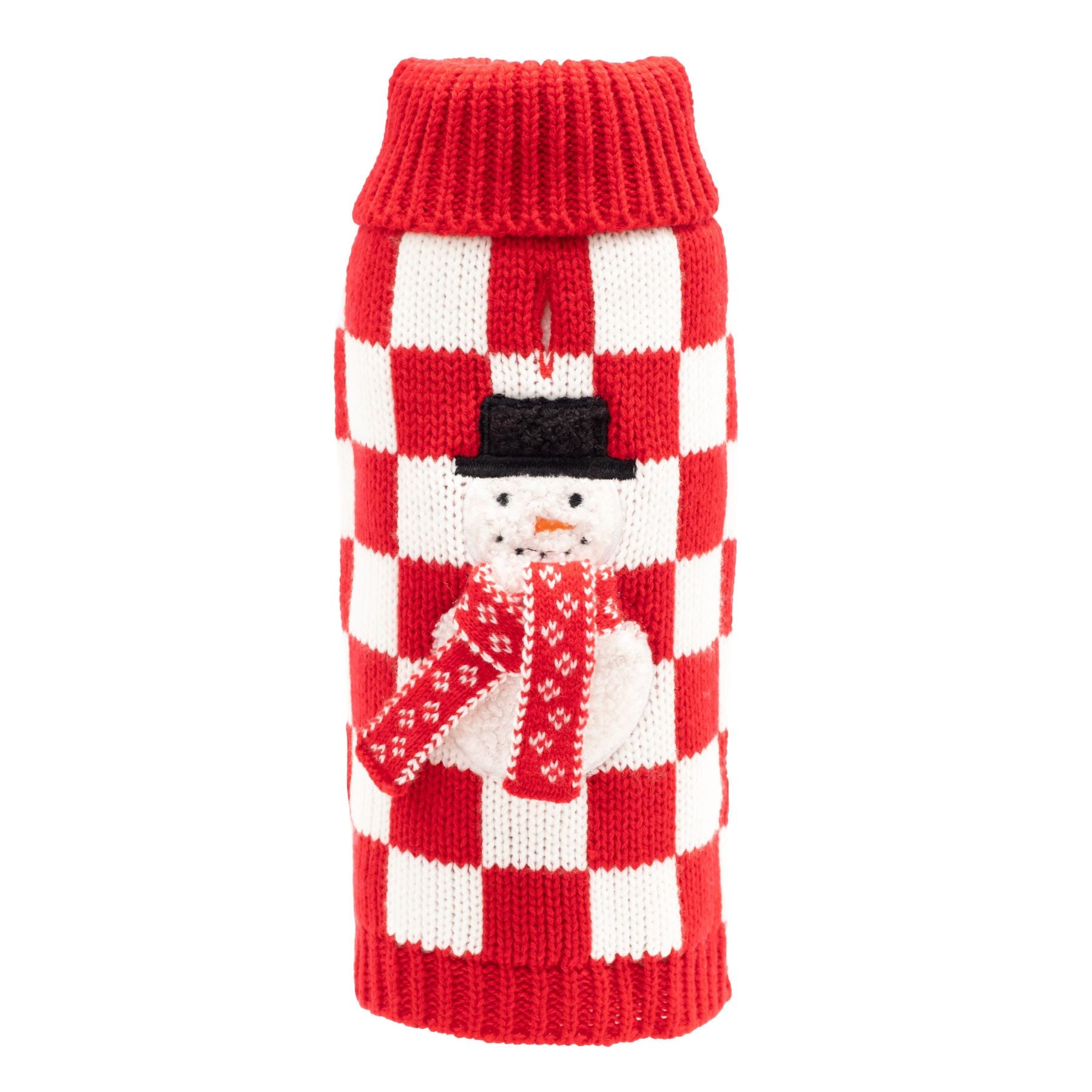 Checkerboard Snowman Sweater - Festive Christmas Holiday Pullover for Women & Men - Cozy Winter Knitwear for Xmas Parties & Family Gatherings