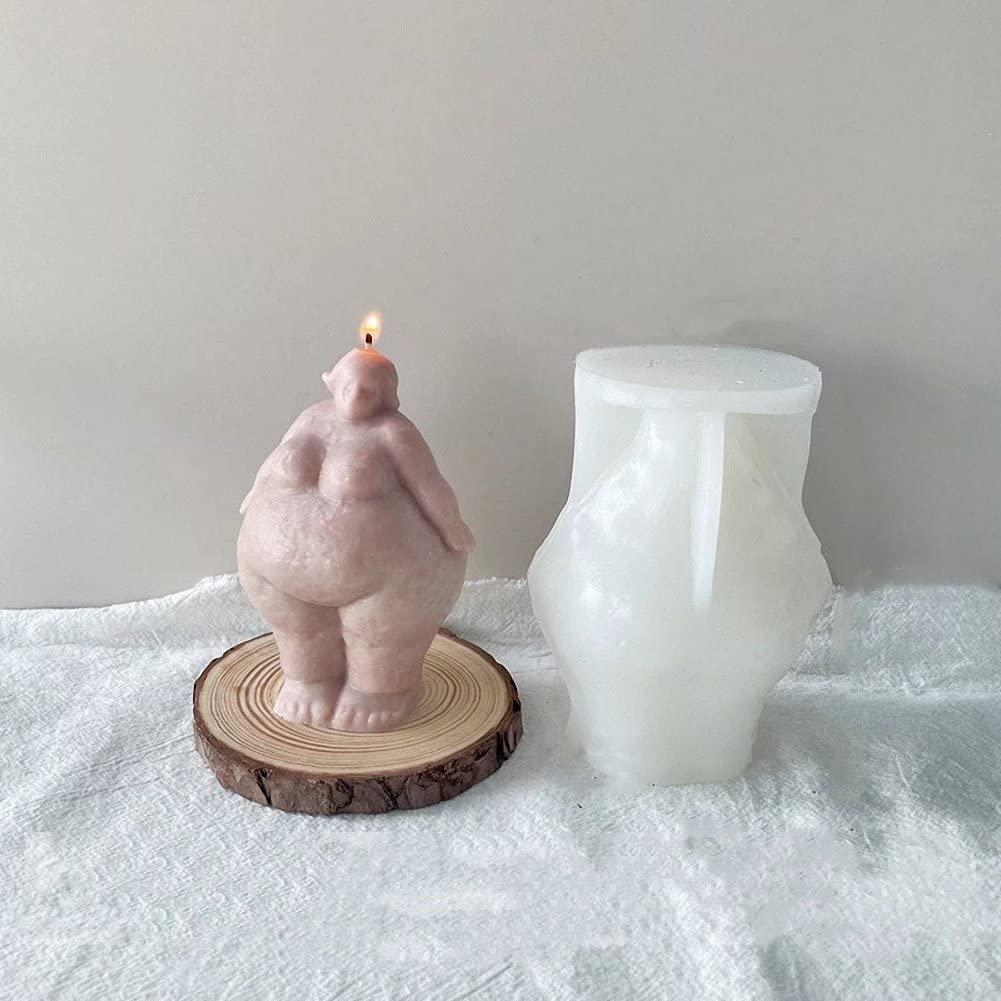 Premium Silicone Body Mold for Standing Fat Woman - DIY Candle, Resin, Soap, Cake, Aromatherapy, Plaster & Clay Crafts - Perfect for Home Decor, Gift Making & Creative Projects