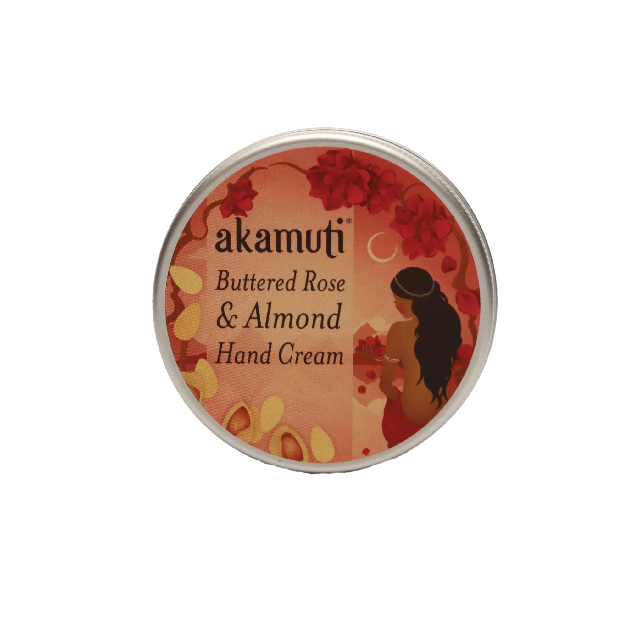 Akamuti Buttered Rose & Almond Hand Cream 50ml - Ultra Moisturizing & Nourishing for Dry Skin - Perfect for Winter Care, Office Use & Travel