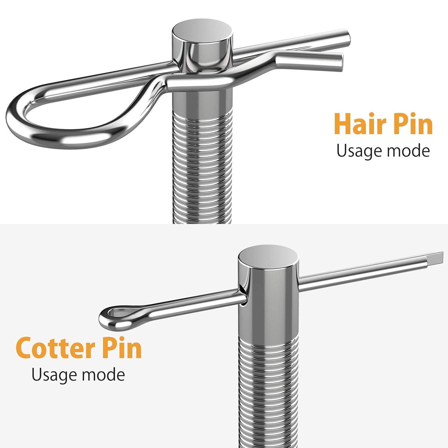 410Pcs Cotter Pins Assortment Kit - Zinc Plated Steel Hitch Pin R Clips with Plier for Trailer, Truck, Lawn Mower - Heavy Duty Fasteners for Automotive, Machinery & DIY Repairs