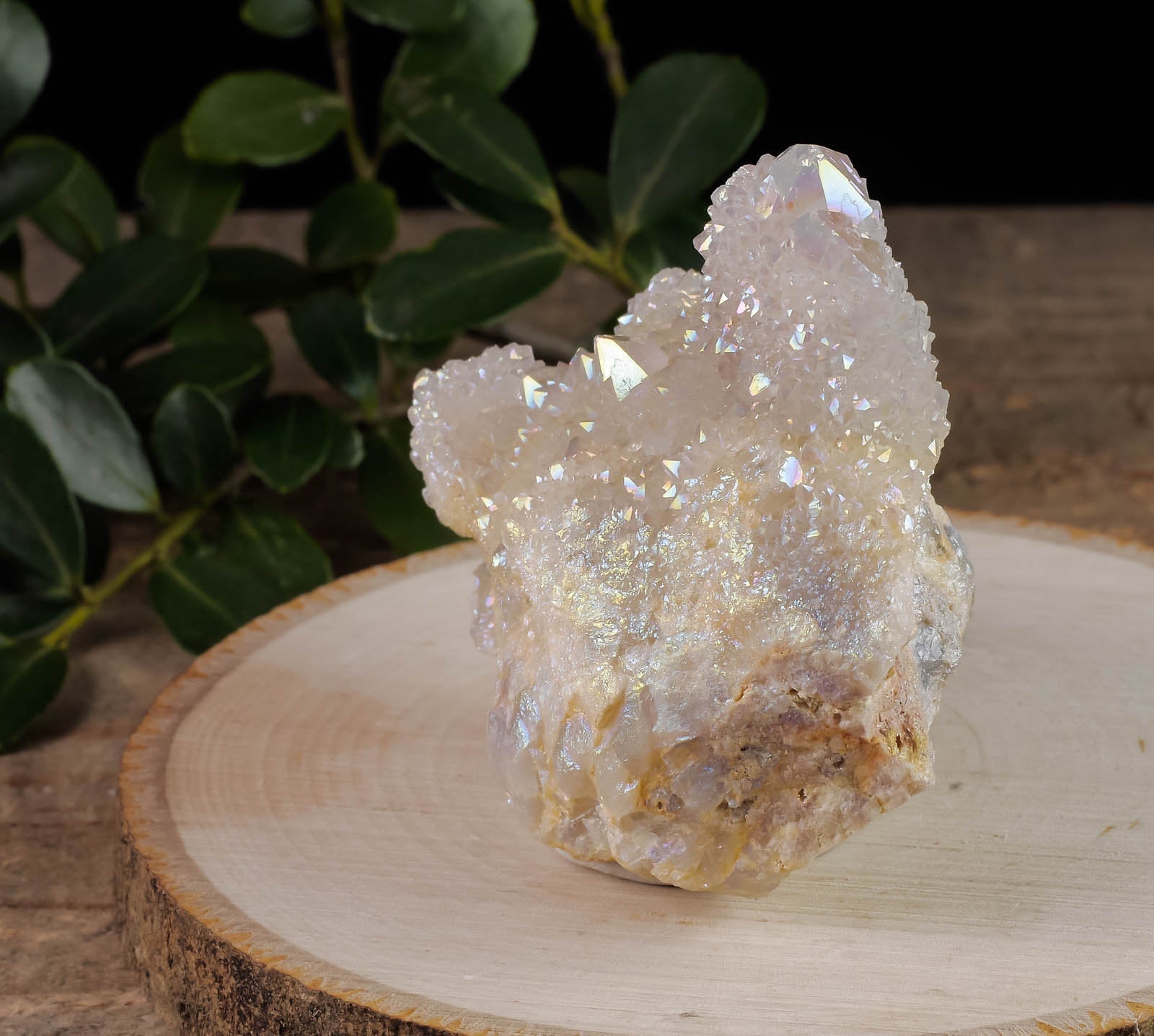 Rainbow Aura Quartz Crystal Cluster - Angel Aura Quartz for Healing, Meditation & Spiritual Growth | Natural Spirit Quartz Decor for Home, Office & Sacred Space (R0420)