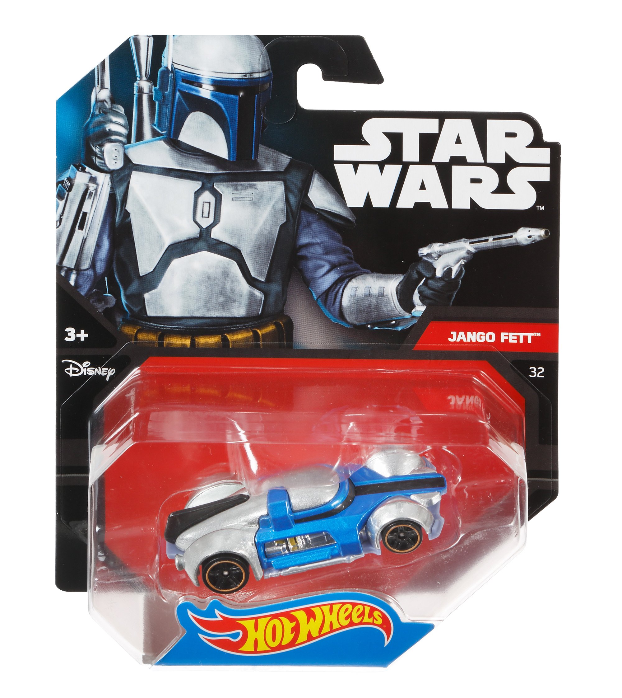 Hot Wheels Star Wars Jango Fett Character Car - Die-Cast Vehicle Toy for Kids & Collectors - Perfect for Playtime, Display & Star Wars Themed Parties