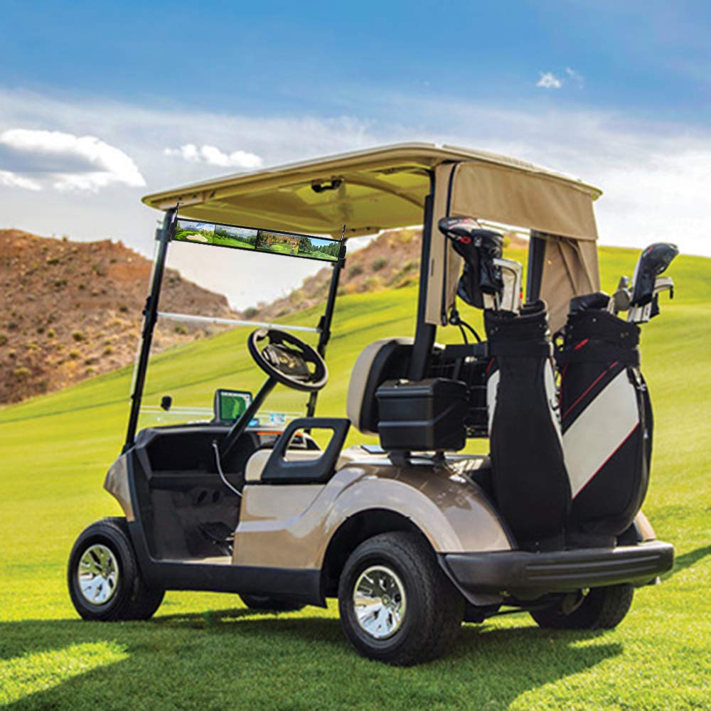 Universal WLOOD Golf Cart Mirror - 4 Panel Rear View Mirror Fits EZGO, Club Car & Yamaha Golf Carts - Perfect for Safe Driving & Parking on Golf Courses