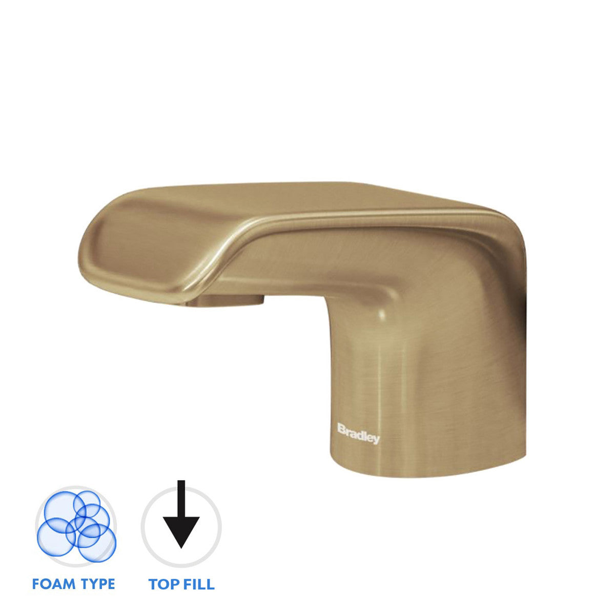 Bradley 6 3500 RLT Linea Series Top Fill Deck Mounted Soap Dispenser - Liquid Soap Dispenser for Kitchen & Bathroom - Easy Refill, Modern Design, Durable Stainless Steel