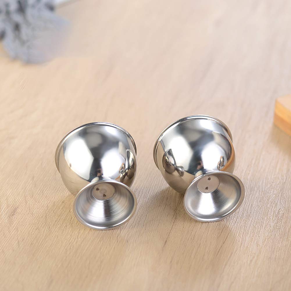 2 Pcs Stainless Steel Egg Cups - Egg Holders & Tray for Soft Boiled Eggs - Durable Kitchen Tool for Breakfast, Brunch & Dining Decor
