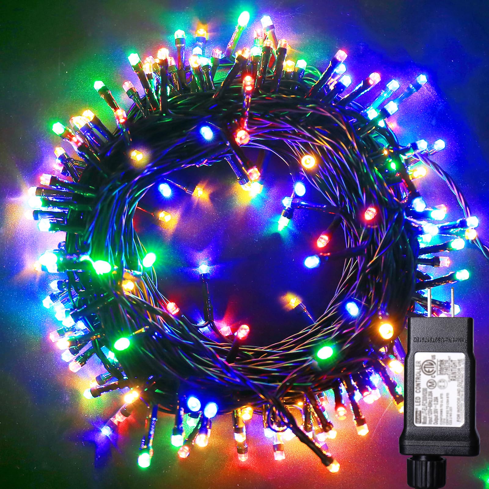 Blingstar 100 LED Christmas Lights - 33 Ft Multicolor Waterproof String Lights with 8 Modes & 30V Plug - Twinkle Fairy Lights for Indoor Outdoor Xmas Tree, Bedroom, Garden, Party Decor - Perfect for Holiday, Wedding, and Home Decoration