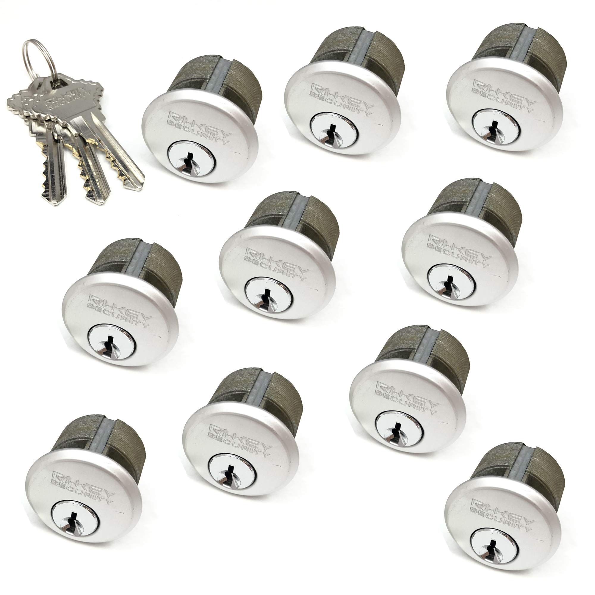 10 Pack Adams Rite Mortise Lock Cylinders 1 Inch - High Security Commercial Grade Door Locks for Storefront Entry, Office Buildings & Retail Security