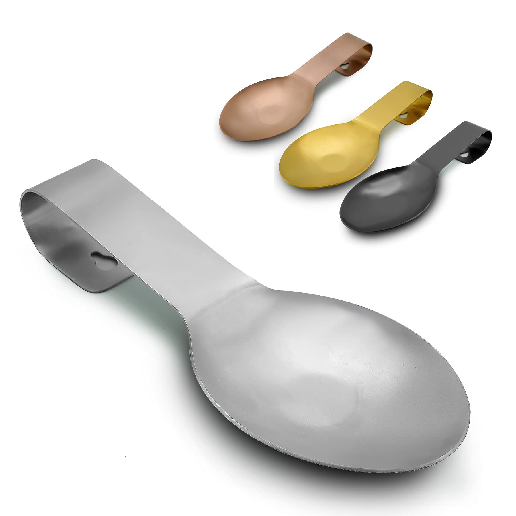 Stainless Steel Spoon Rest for Kitchen Counter & Stove Top - Durable Ladle & Spatula Holder - Silver Kitchen Utensil Accessories for Cooking & Baking