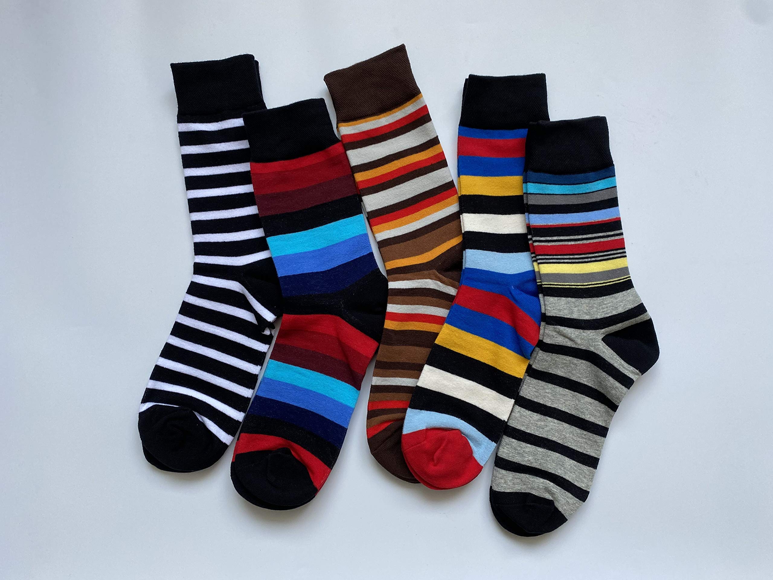 Men's Funny Novelty Socks - Colorful Cotton Crew Socks Pack with Artistic Designs | Perfect for Gifts, Costumes & Casual Wear