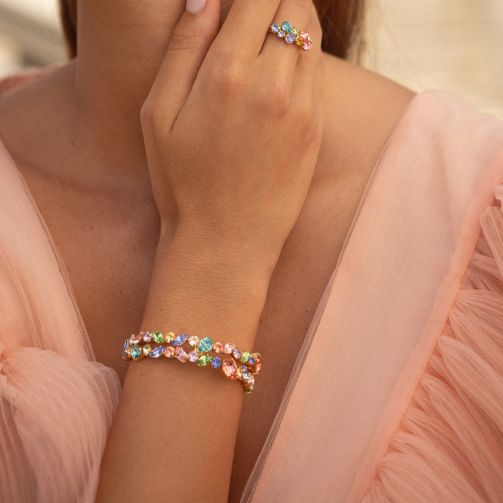 Gabriella Bangle Bracelet - Rainbow Color Stackable Jewelry for Women | Perfect for Everyday Wear, Parties & Gifts