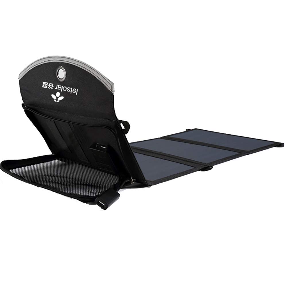 EXCLUZO Portable Solar Charger - 100W Foldable Solar Panel with USB Ports for Camping, Hiking & Outdoor Activities - Compatible with iPhone, Android Phones, Tablets & Cameras - Perfect for Emergency Power, RV Trips & Off-Grid Adventures