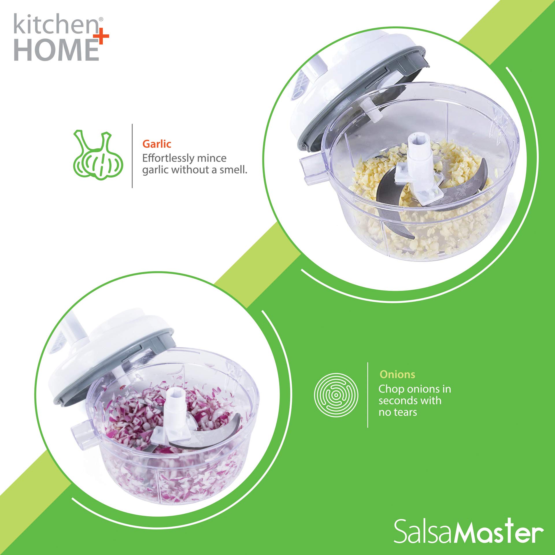 Premium Manual Salsa Maker & Food Chopper - 3-in-1 Kitchen Blender Mixer for Fresh Guacamole, Salsa & Dips - Perfect for Mexican Cooking, Party Snacks & Healthy Meal Prep