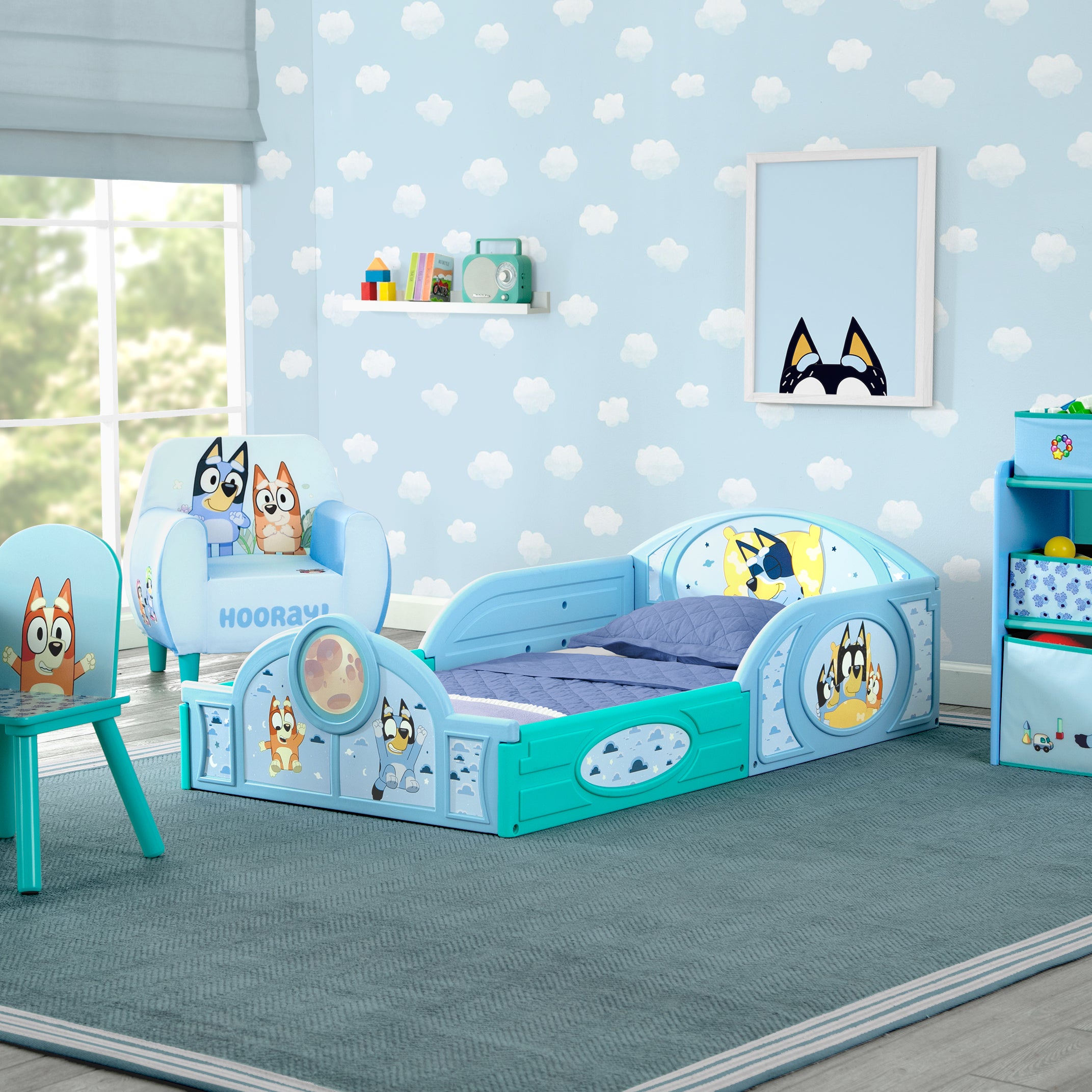 Bluey Toddler Bed with Built-In Guardrails - Safe & Comfortable Sleep Solution for Kids | Perfect for Nursery, Daycare & Bedtime