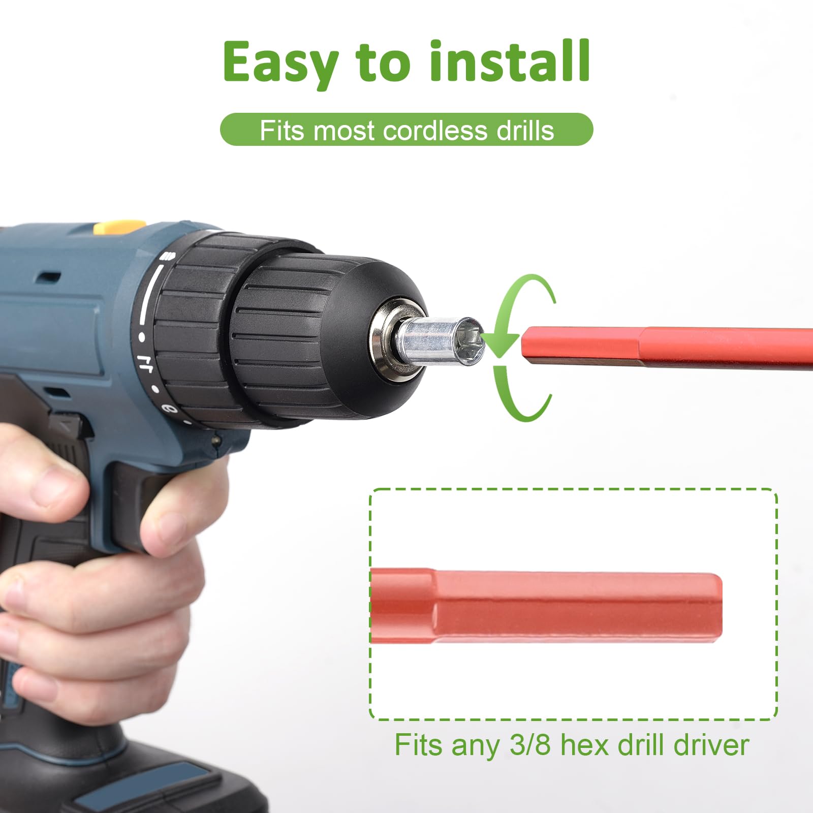 4 x 12 Inch Garden Auger Drill Bit for Planting - Hex Drive Bulb Planter Tool for Post Hole Digging, Flower Bulbs & Rapid Planting (Orange) - Perfect for Gardening, Landscaping & DIY Projects