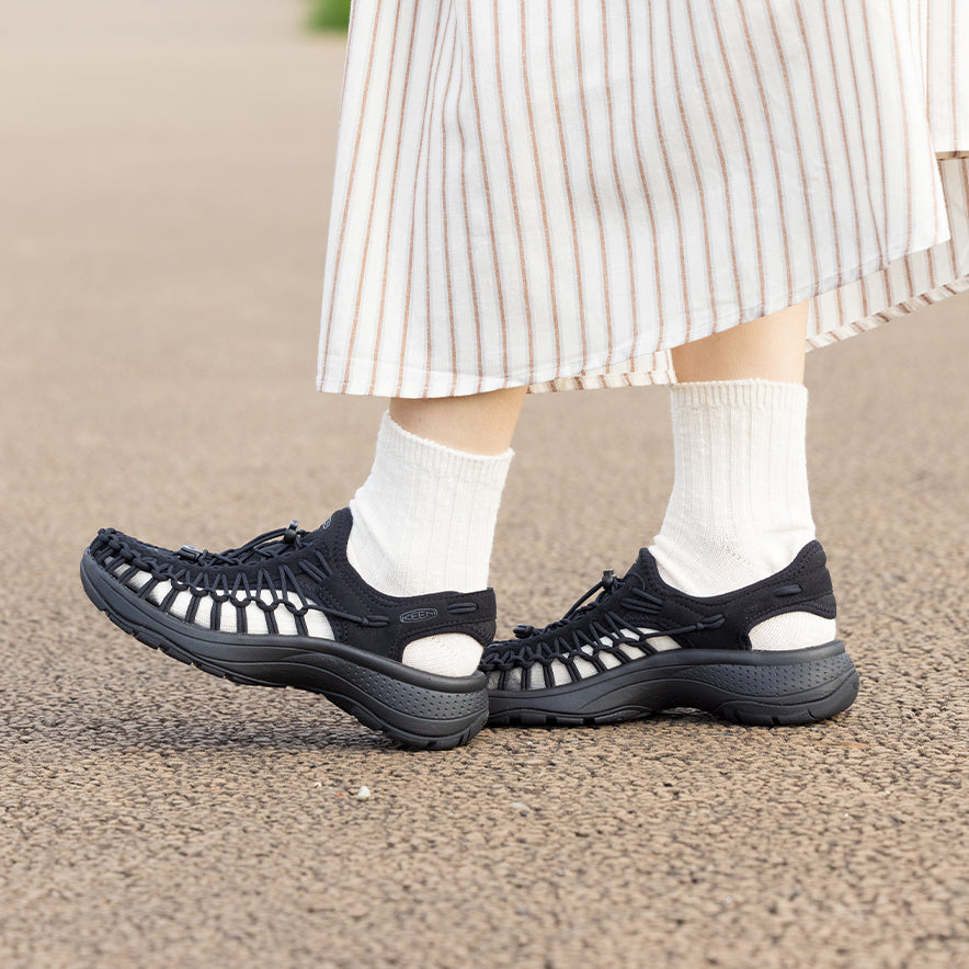 UNEEK Astoria Women's Sandals - Black/Black | Comfortable & Stylish for Outdoor, Travel & Casual Wear