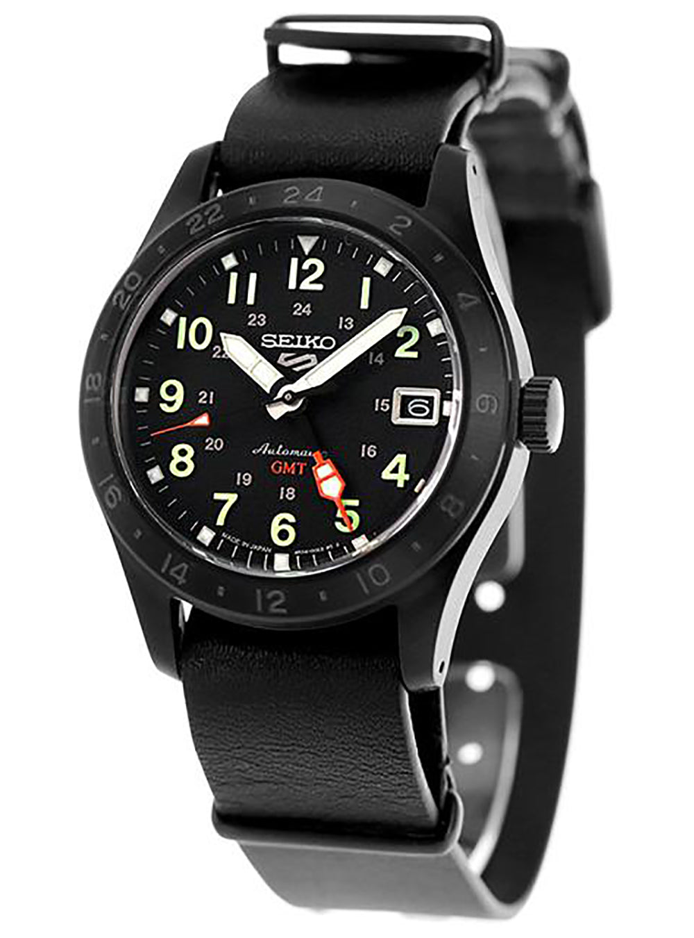SEIKO 5 Sports GMT Automatic Watch - Japanese Made JDM Field & Travel Timepiece for Men - Perfect for Outdoor Adventures, Business Travel & Everyday Wear