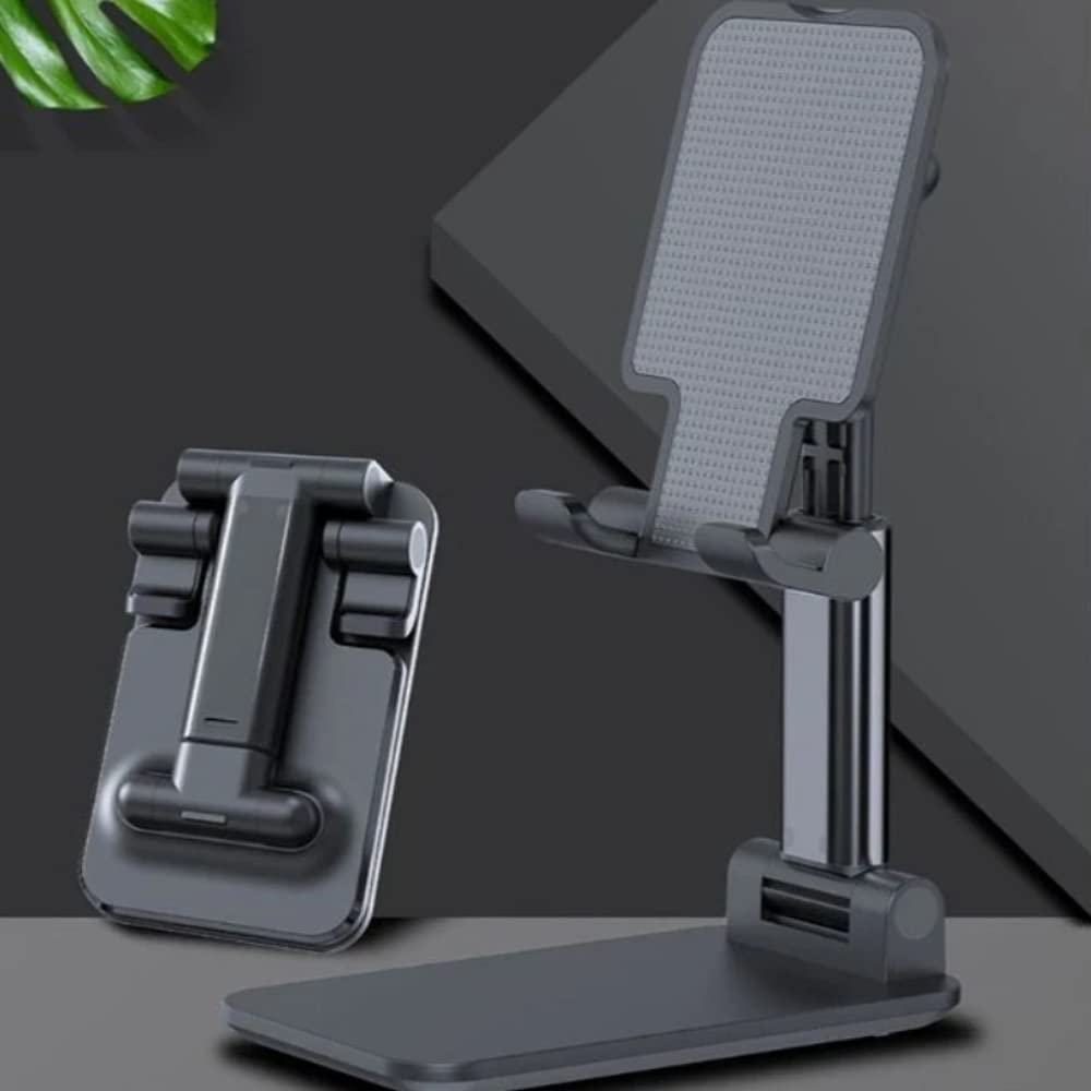 Premium Cell Phone Stand Holder - Adjustable & Sturdy Phone Dock for Desk, Compatible with iPhone, Samsung, Google Pixel - Perfect for Home Office, Video Calls, and Hands-Free Viewing (White)