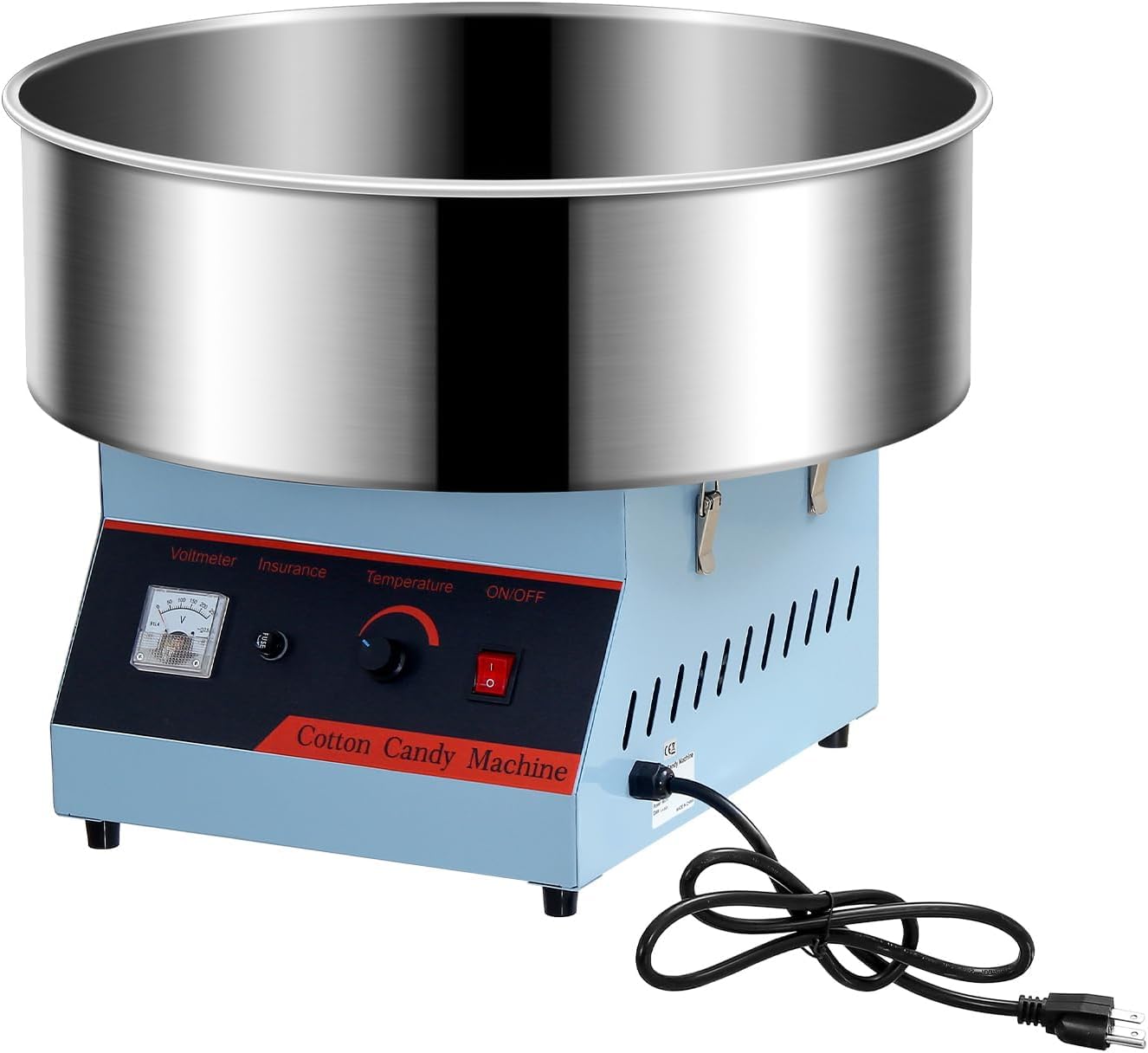 Commercial Cotton Candy Machine 1050W - Electric Candy Floss Maker with Stainless Steel Bowl & Sugar Scoop - Perfect for Kids Birthday Parties, Family Gatherings, Carnivals & Festivals - Blue