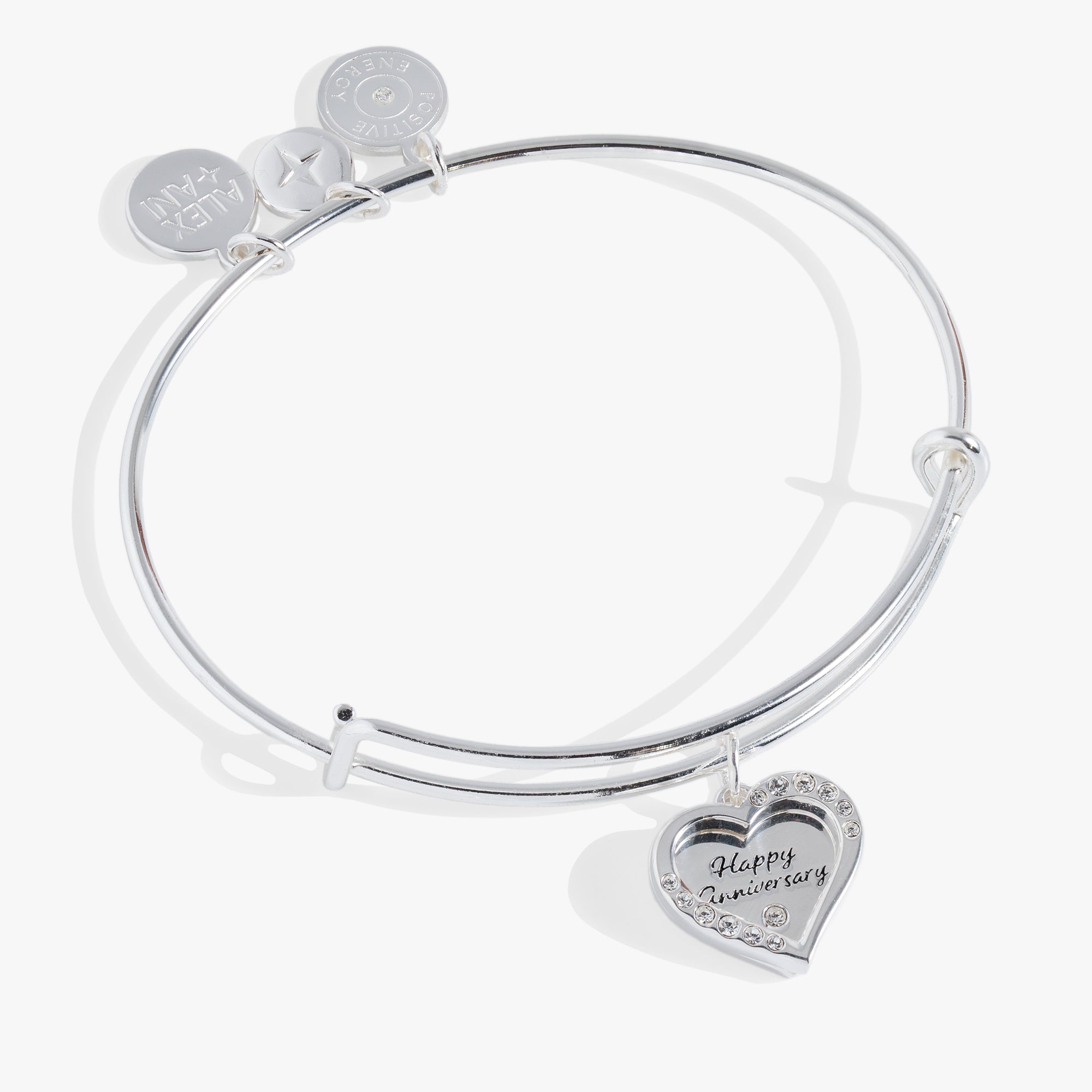 Elegant Anniversary Heart Bangle Bracelet - Romantic Gift for Her - Perfect for Valentine's Day, Wedding Anniversary & Couple's Jewelry