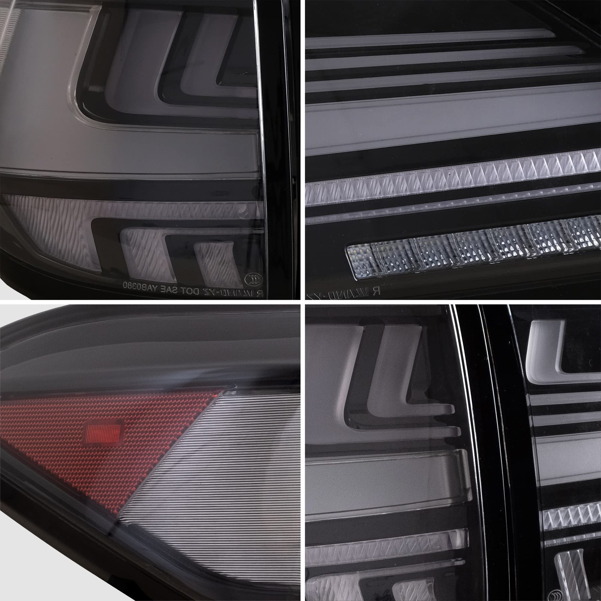 VLAND LED Tail Lights Assembly for 2009-2014 Lexus RX270 RX350 RX450 RX330 RX440H - Dynamic Animation LED Running Lights & Sequential Turn Signals - Smoked Lens (Driver & Passenger Side) - Upgrade Your Lexus RX for Enhanced Nighttime Visibility and Style