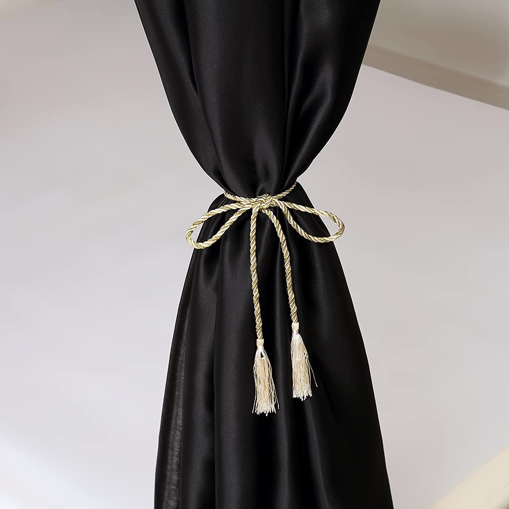 2-in-1 Double Protection Princess 4 Corner Post Bed Mosquito Net & Blackout Bed Curtains - Lightproof Privacy Canopy for Bedroom (Black, Full Size) | Perfect for Allergy Relief, Baby Protection & Romantic Bedroom Decor