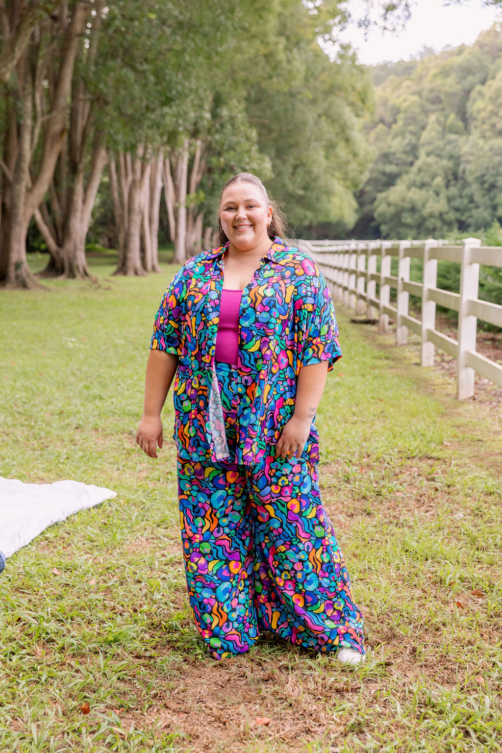 Kasey Rainbow Tammin Shirt - Stylish African Print Women's Top for Casual Wear & Summer Outfits