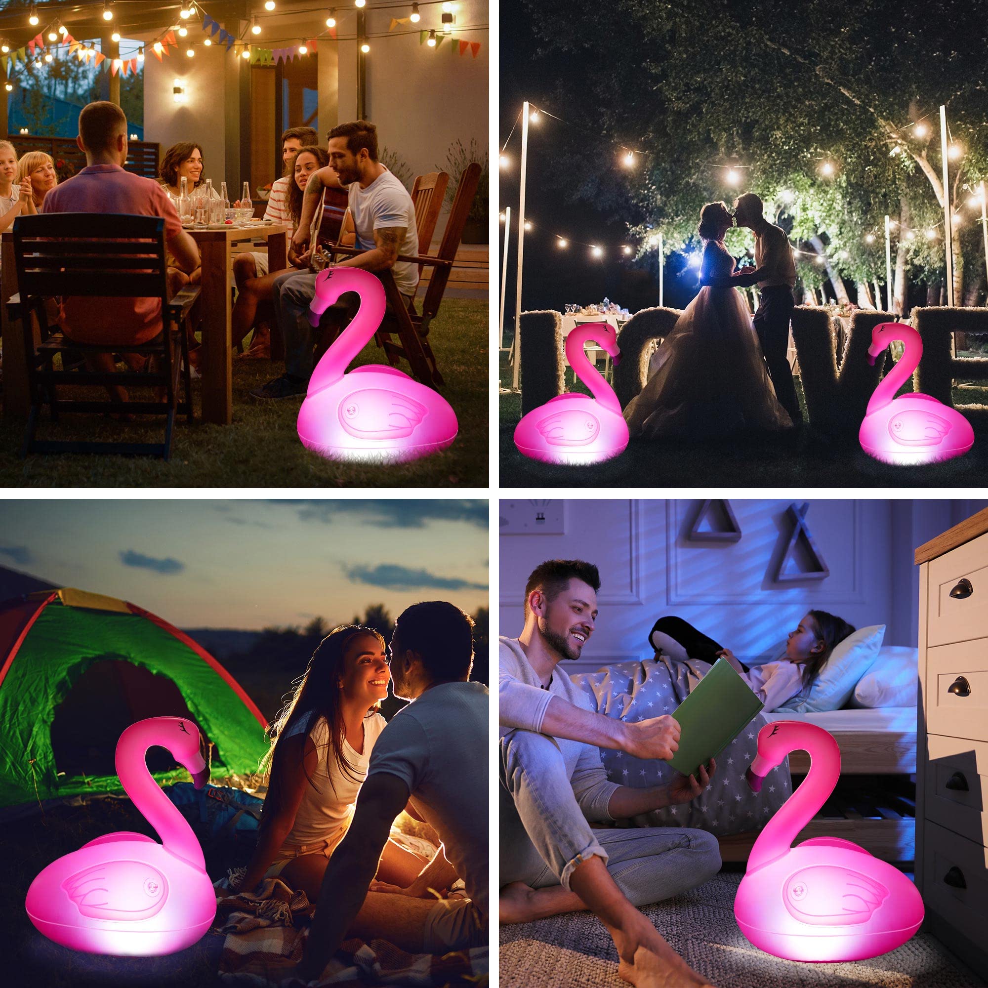 Solar Flamingo Pool Lights 3 Pack - Waterproof Floating LED Lights for Swimming Pools, Outdoor Decor | Glow in The Dark Solar Powered Flamingo Lights for Garden, Patio, Backyard Parties & Nighttime Pool Decorations