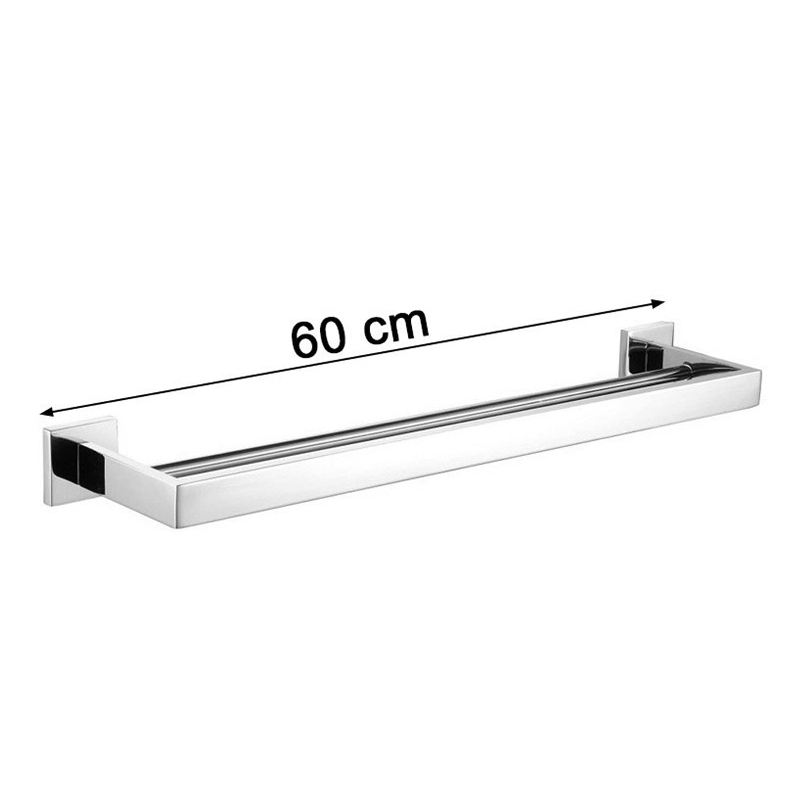 Stainless Steel Wall-Mounted Towel Rack - 50/60CM Kitchen & Bathroom Storage Organizer - Mirror Chrome Finish - Perfect for Home, Hotel & Spa Use