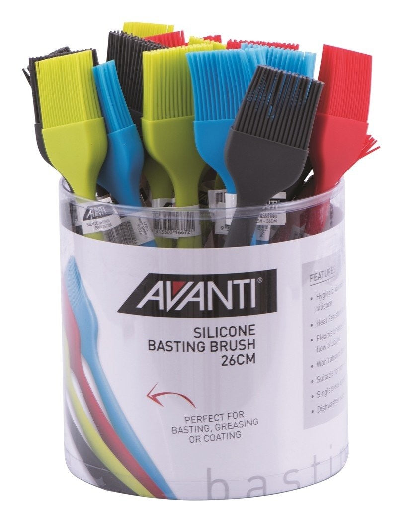Avanti Premium Silicone Basting Brush 26cm - Heat Resistant Kitchen Brush for Basting, Glazing & Marinating - Perfect for Grilling, Roasting & Baking