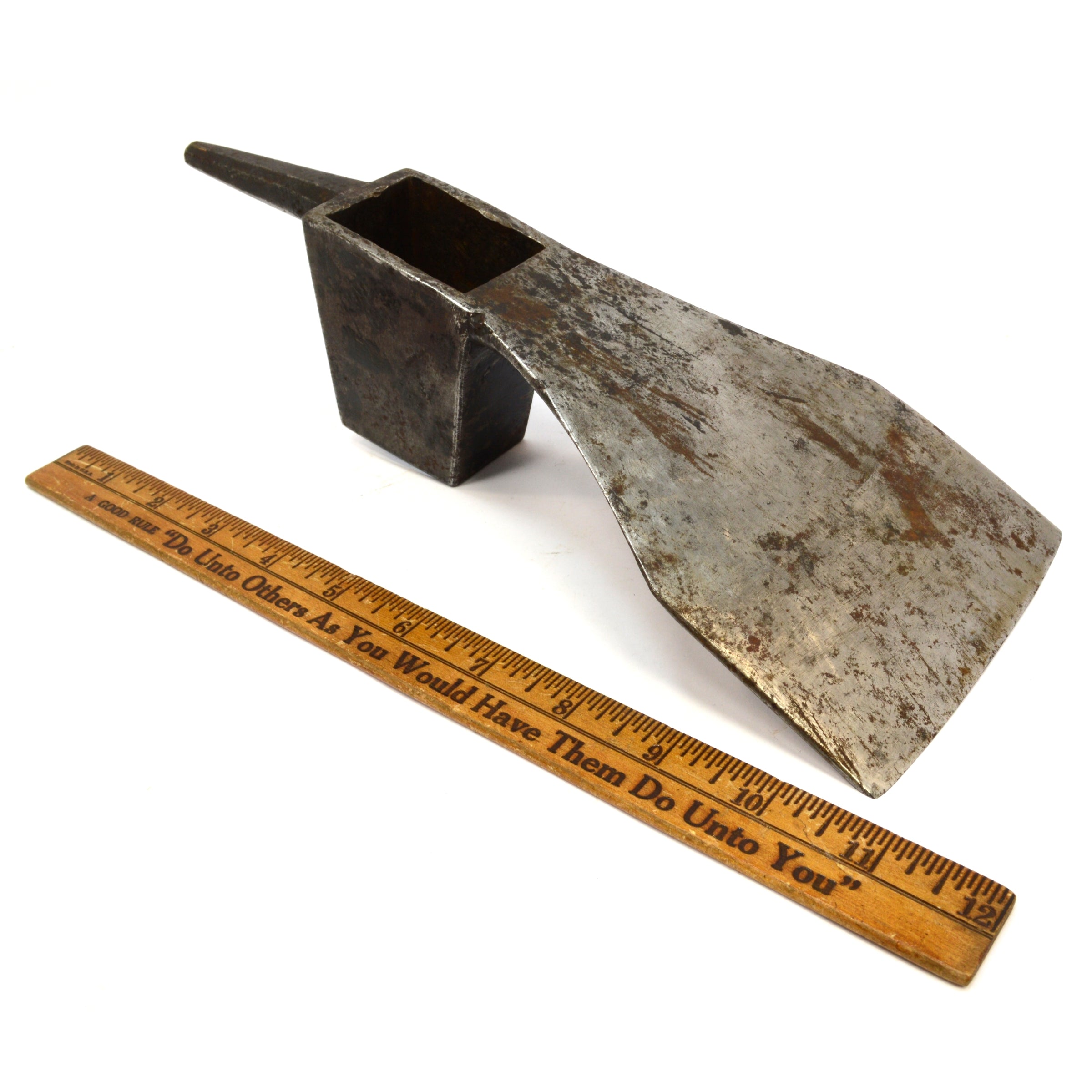 Antique SHIPWRIGHTS ADZE Woodworking Tool - L.H. WATTS New York Pole/Foot Adz Axe for Boat Building & Traditional Woodcraft