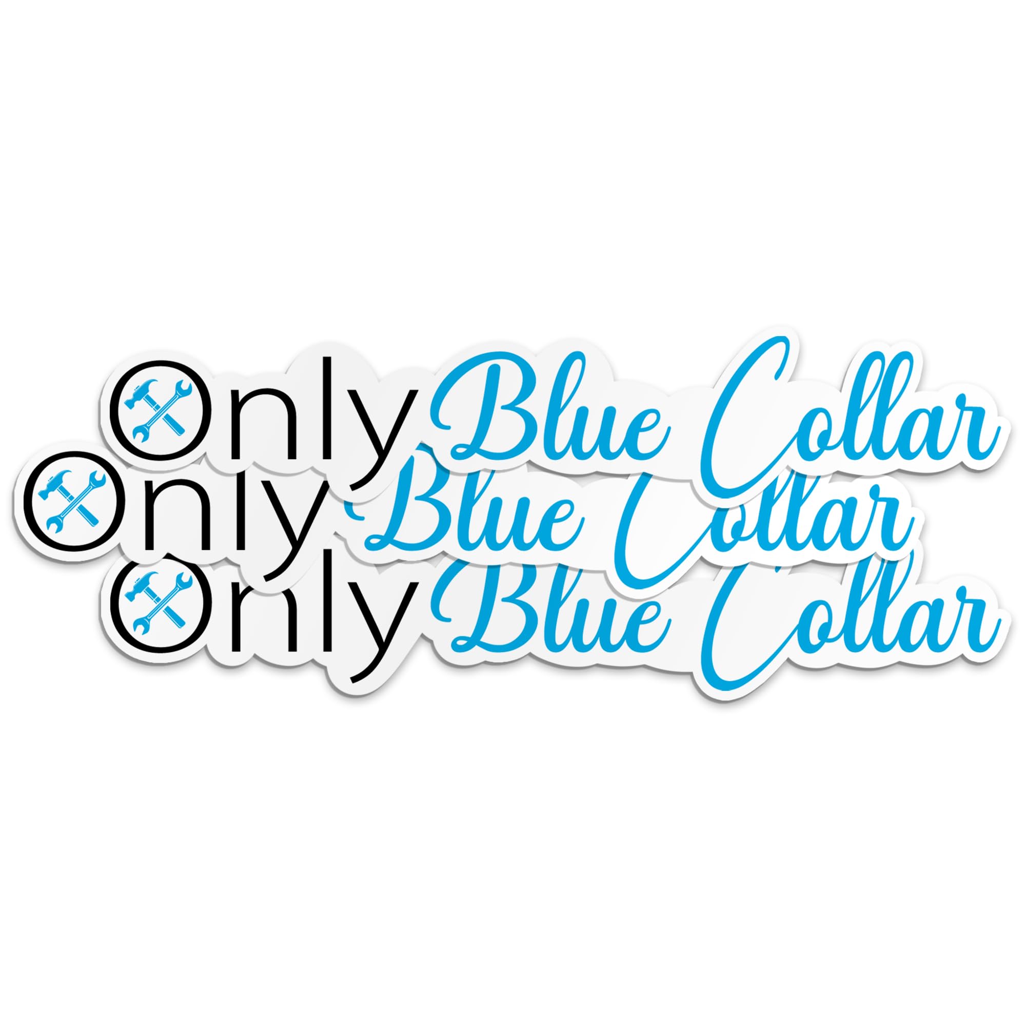 (3PCS) Blue Collar Sticker - Welder Welding Construction Lineman Hard Hat Vinyl Decal - Waterproof Durable for Toolbox, Helmet, Water Bottle, Tumbler, Phone Case, Cars, Laptops - Perfect Gifts for Adults (2 Inches) - Great for Construction Workers, DIY Enthusiasts & Blue Collar Appreciation Gifts