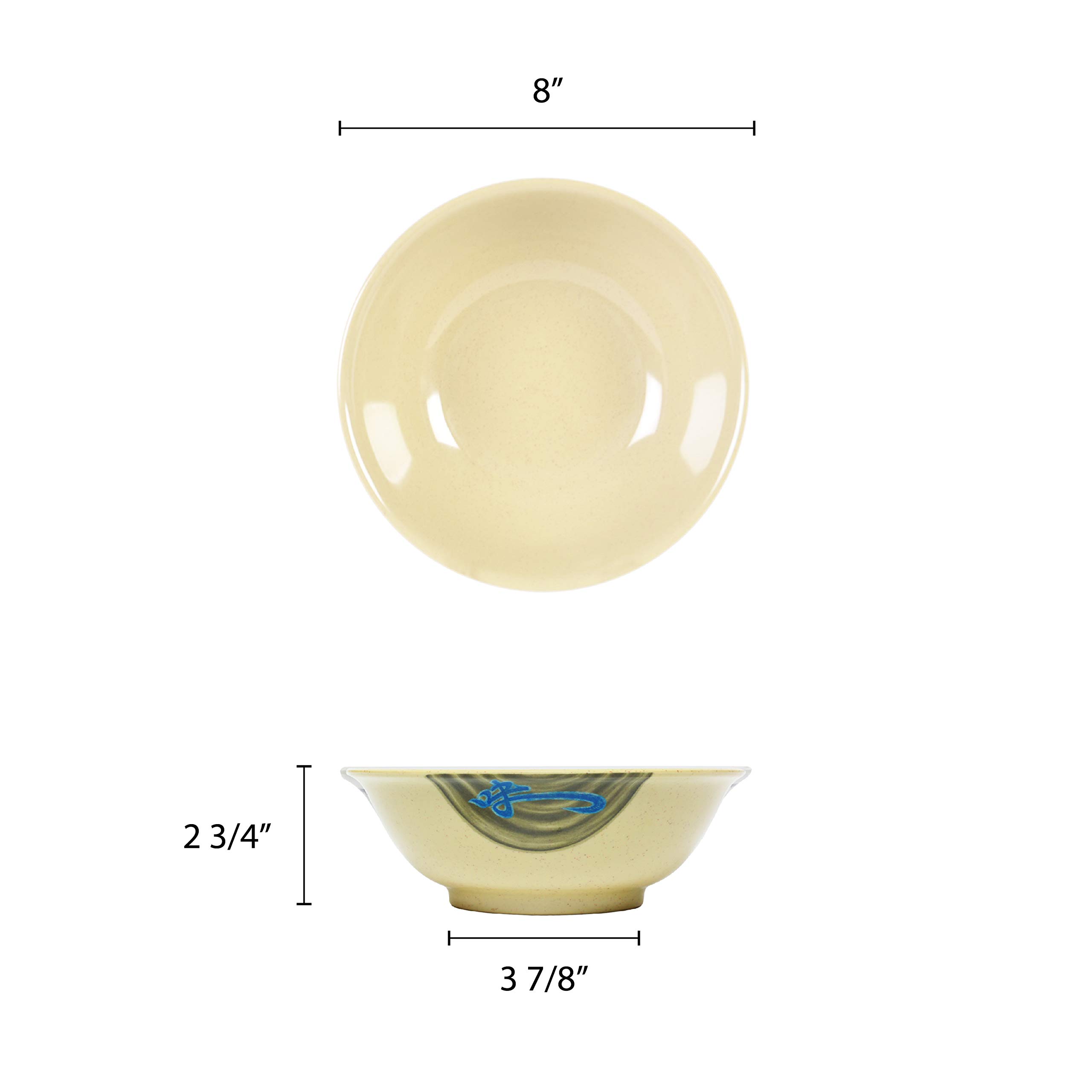 Premium Melamine Dinnerware Set - 36 oz Rimless Bowl (12-Pack) - Durable & Lightweight for Outdoor Dining, Picnics, and Camping