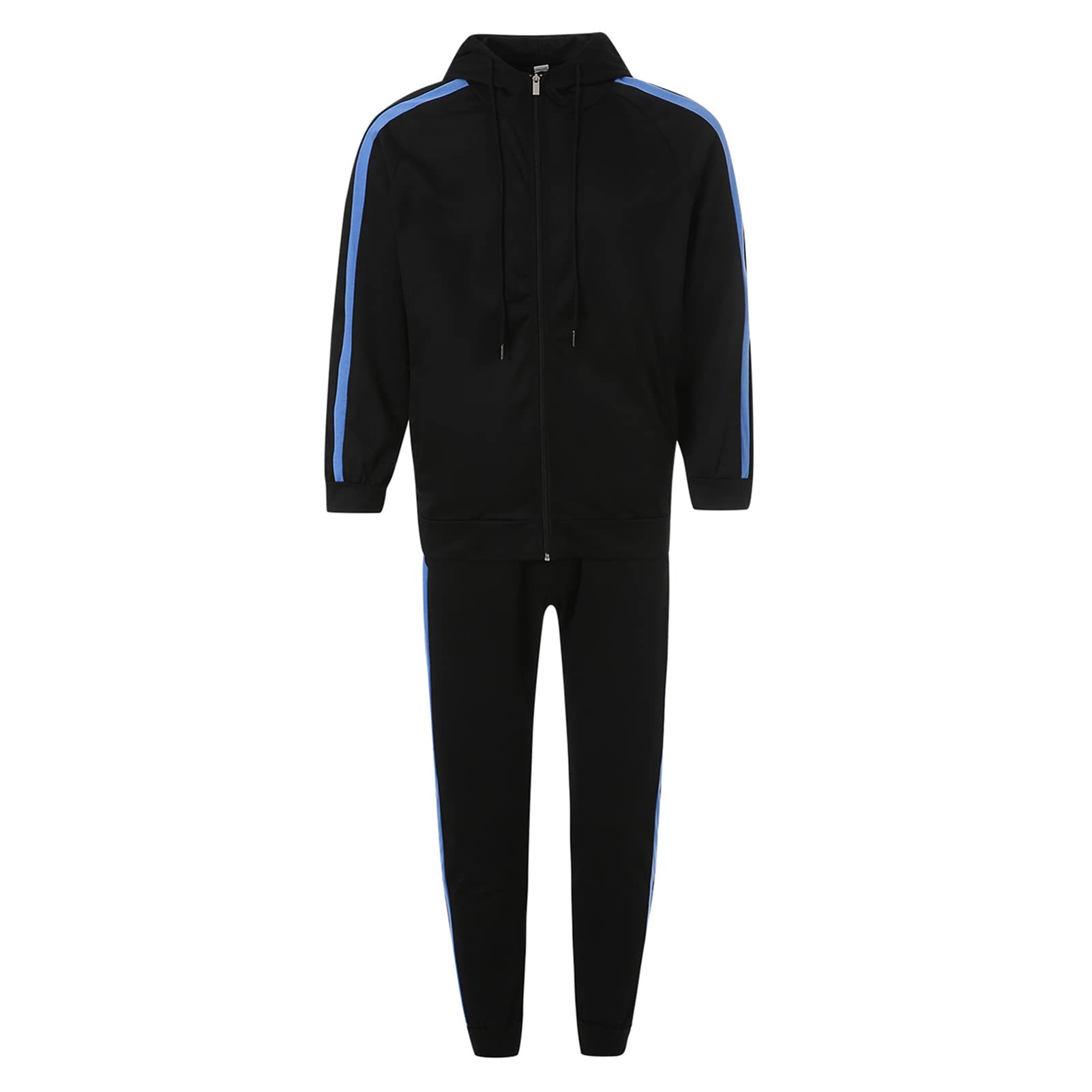 Men's Color Block Hoodie & Joggers 2-Piece Track Suit Set - Casual Sportswear for Running, Gym & Lounge Wear
