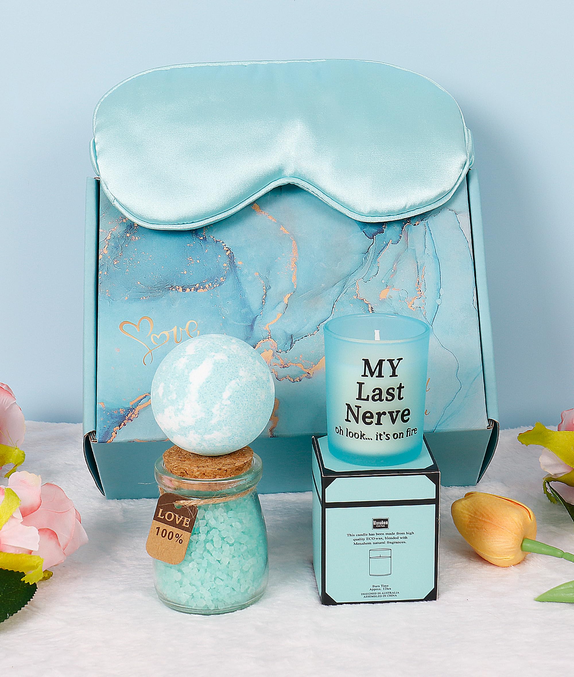 Relaxing Spa Gift Basket Set for Women - Birthday, Christmas, Mother's Day Gifts for Her, Wife, Sister & Best Friend - Includes Tumbler & Candle - Perfect for Self-Care, Appreciation & Special Occasions