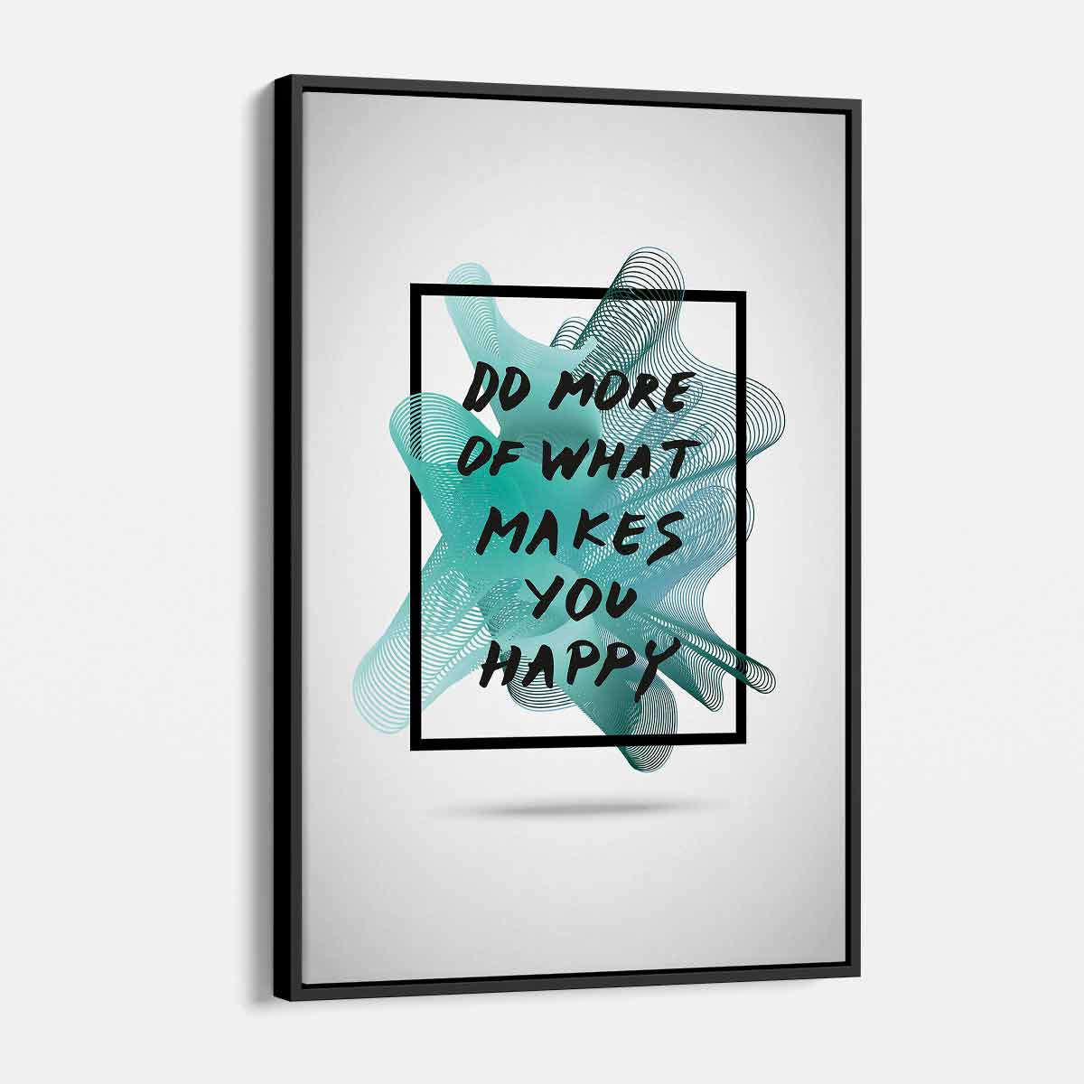 Turquoise 'Do More of What Makes You Happy' Inspirational Wall Art Canvas Print - 1056 - Perfect for Home Office Decor, Living Room & Bedroom Wall Decorations
