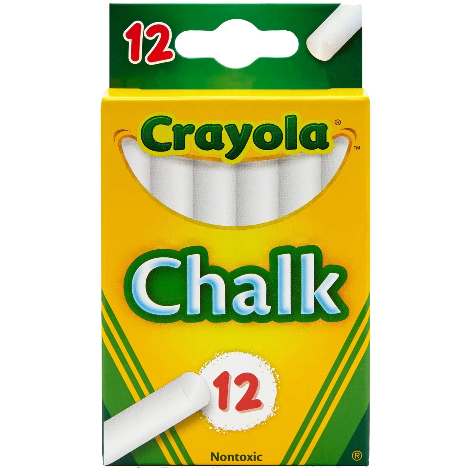 Crayola 51-0320 White Chalk - Pack of 12 Non-Toxic School Chalk for Classroom, Sidewalk & Chalkboard Drawing | Perfect for Teachers, Kids & Outdoor Activities