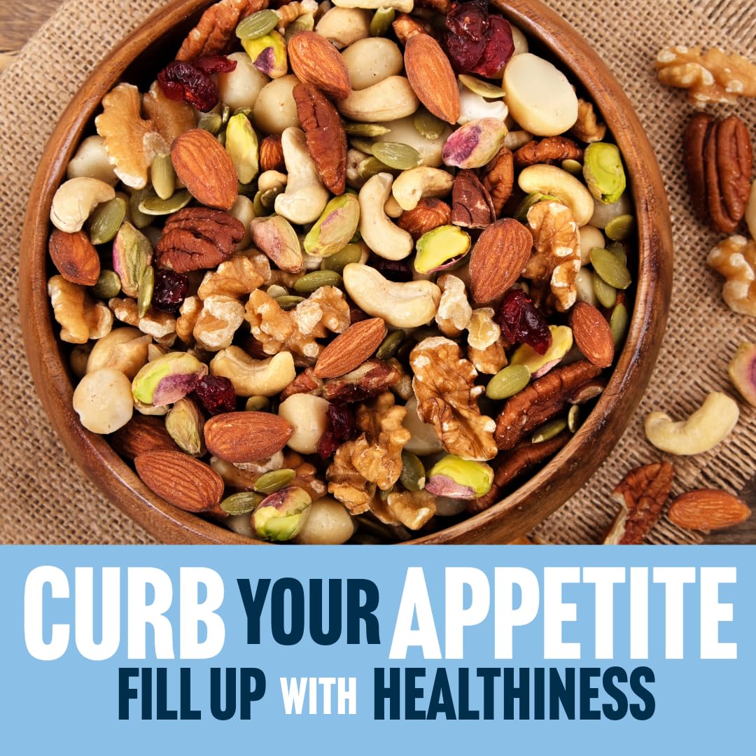 Premium Unsalted Mixed Nuts Snack Packs - Healthy No Peanuts Trail Mix, Individually Wrapped Gourmet Nuts for Office, Travel & On-the-Go Snacking - Deluxe Assorted Nut Snacks