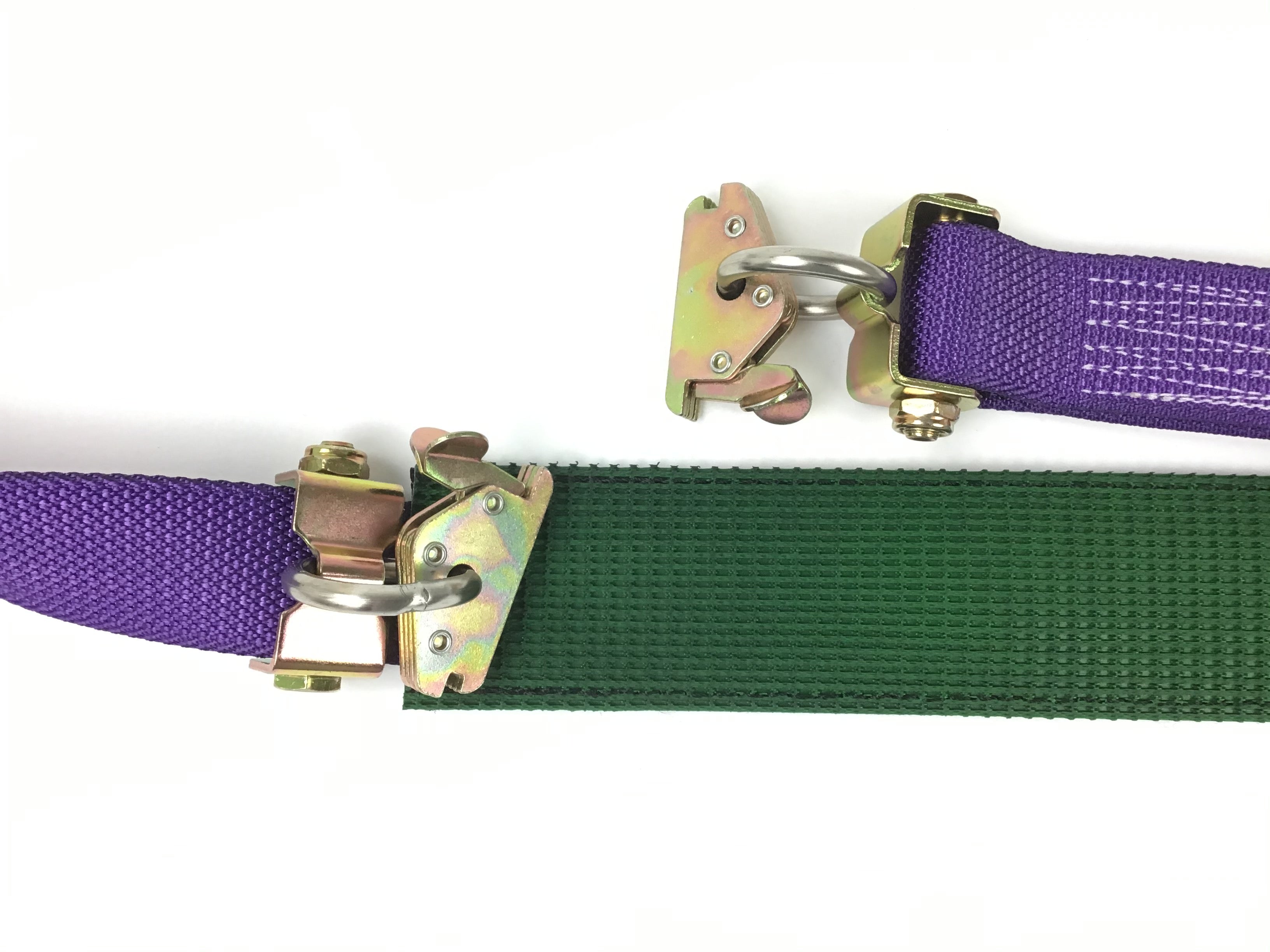 2 Pack Heavy Duty 11' Purple Diamond Weave Wheel Straps with 2' Low Profile Grip Sleeve & Ratchet - E-Track Compatible O-Ring Fitting for Truck, Trailer, ATV & Motorcycle Tie-Downs (Secure Cargo Transport)