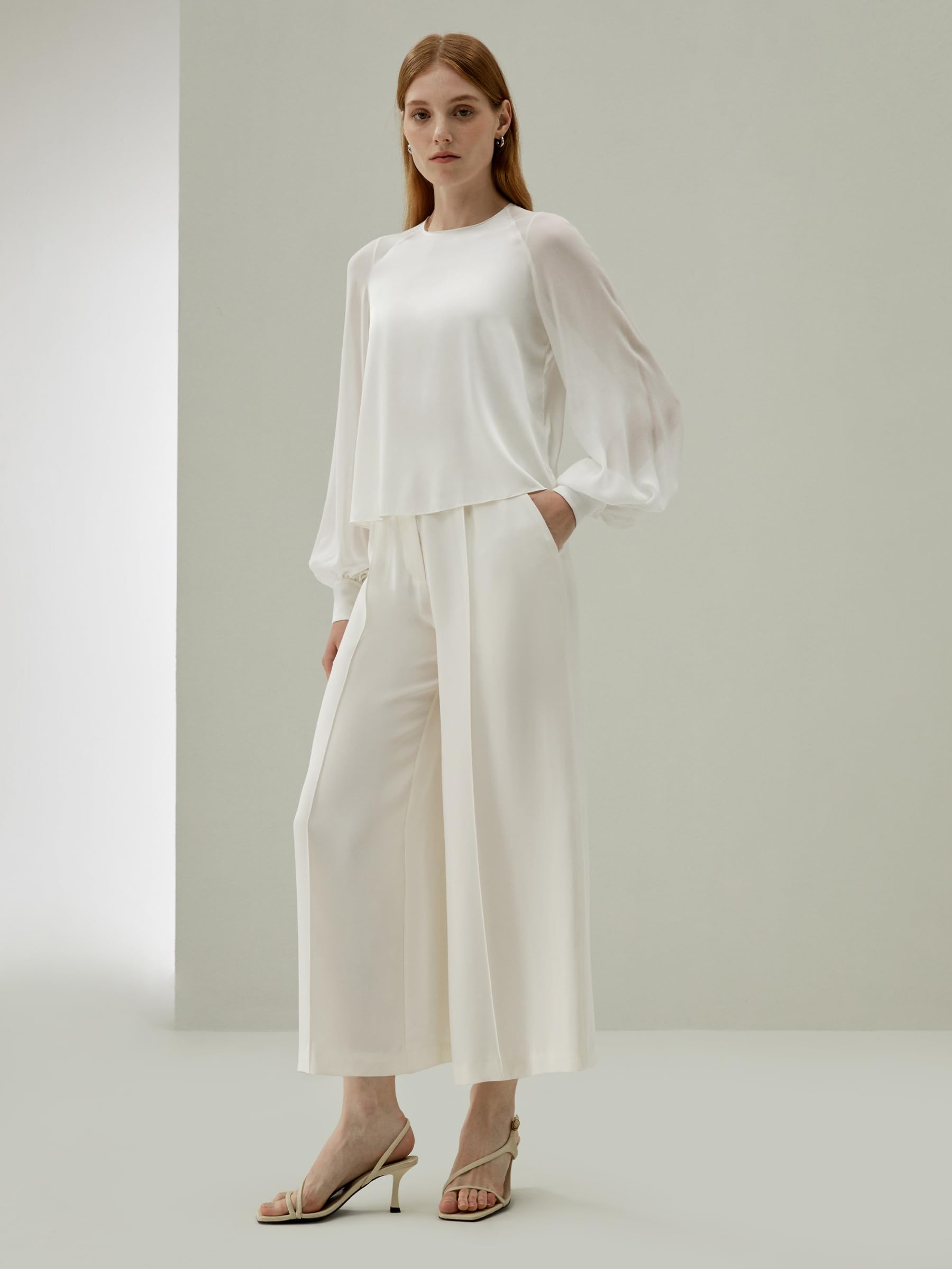 Luxury 100% Pure Mulberry Silk Pants for Women - 30 Momme Heavy Weight Wide Leg Trousers | Soft Breathable Lounge Pants for Yoga, Travel & Home Comfort | Elegant Casual Wear & Versatile Silk Bottoms
