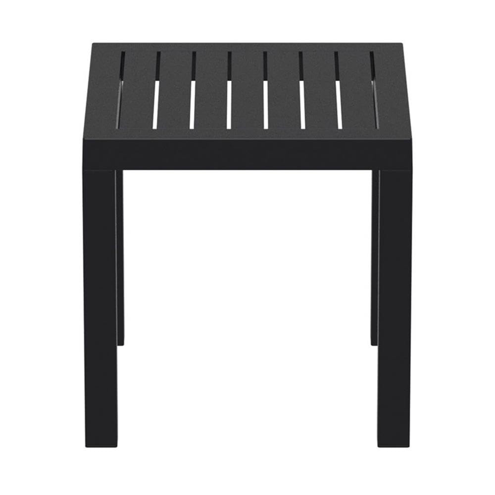Black 2-Piece Square Resin Outdoor Side Table Set by Home Square - Perfect for Patio, Garden, and Poolside Decor