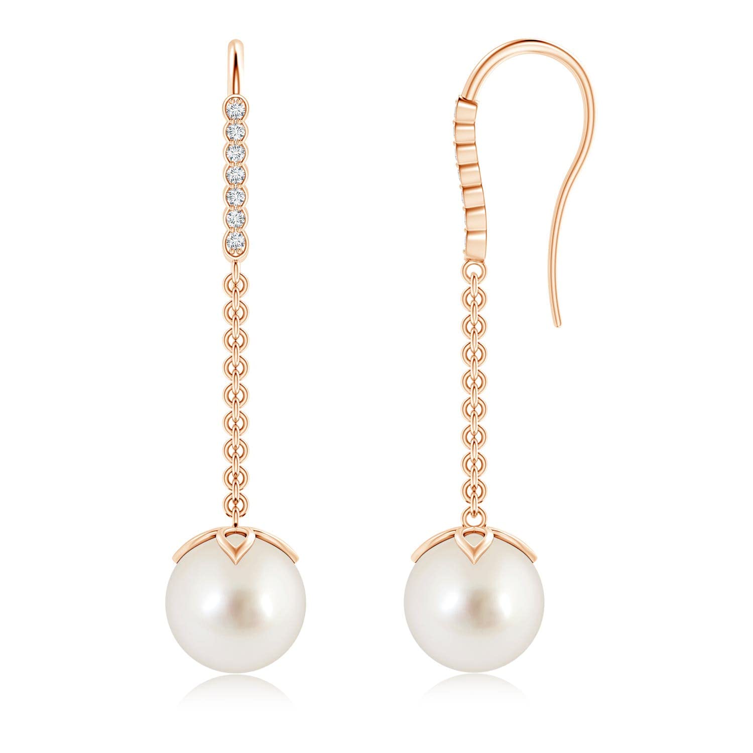 ANGARA Natural South Sea Cultured Pearl Drop Earrings for Women - Sterling Silver & 14K Solid Gold | June Birthstone Jewelry Gift for Her | Birthday, Wedding, Anniversary | Elegant Evening Wear & Special Occasion Jewelry