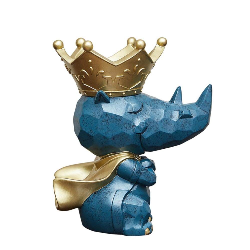 Creative Rhinoceros Statue - Animal Sculpture Figurine for Home Decor, Snack Holder & Remote Control Organizer - Unique Gift for Animal Lovers (Perfect for Living Room, Office Desk, or Bookshelf Decor)