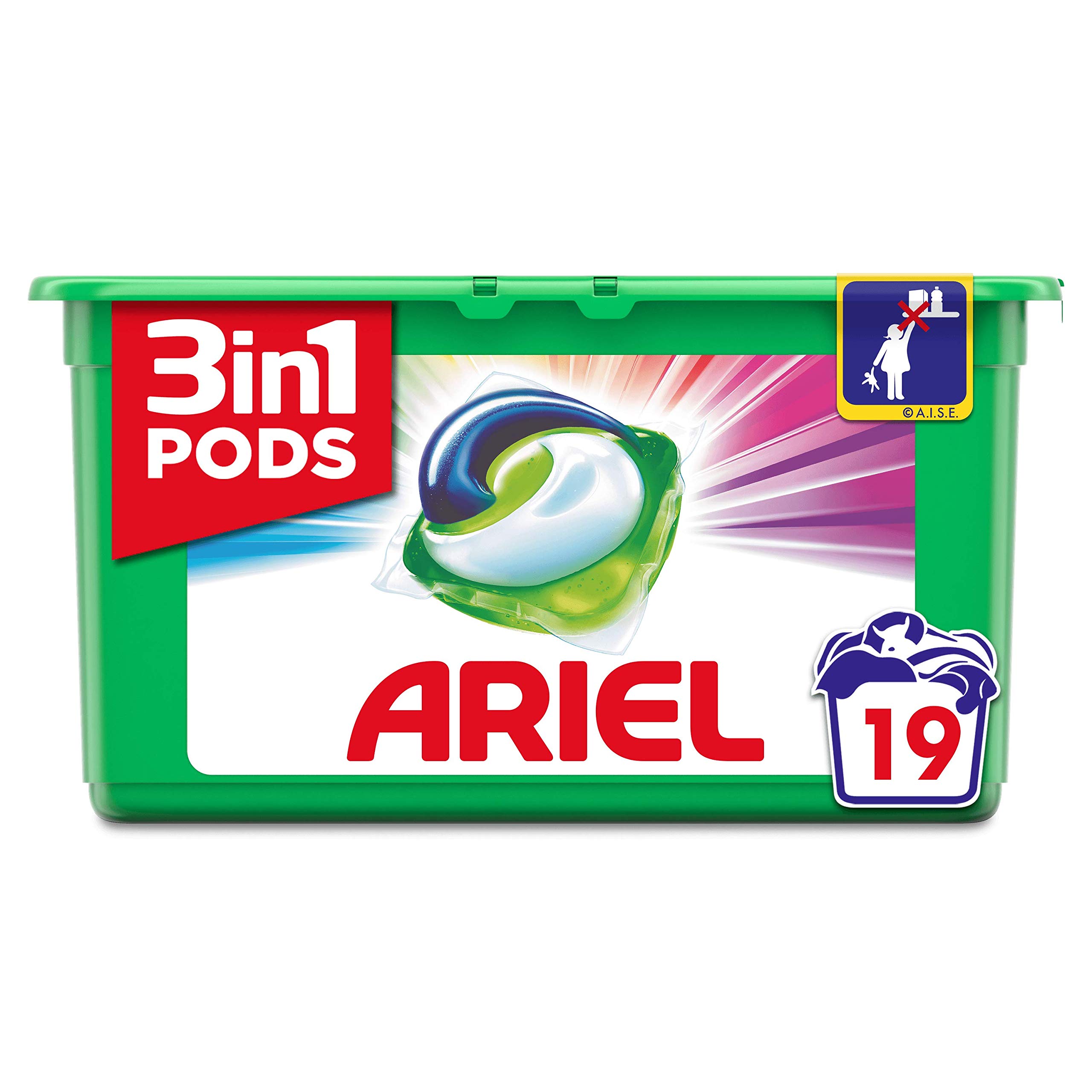 Ariel 3-in-1 Laundry Detergent Pods for Colors & Styles - 19 Count | Gentle Yet Powerful Cleaning for Everyday Laundry & Tough Stains