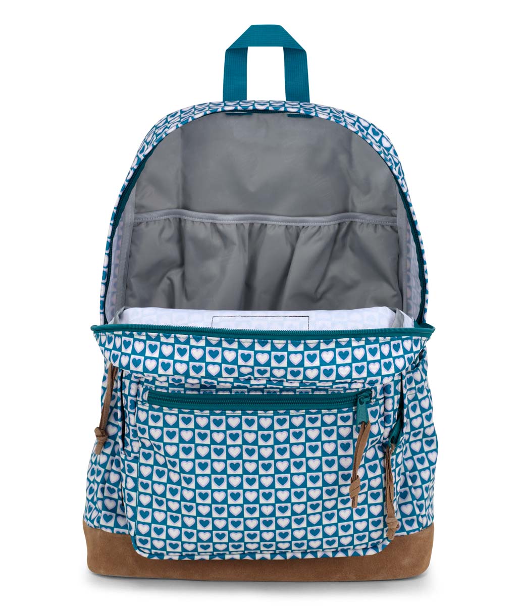 JanSport Right Pack Backpack - Hyped Hearts Green | Durable School & College Backpack for Students | Perfect for Everyday Use, Travel & Outdoor Adventures