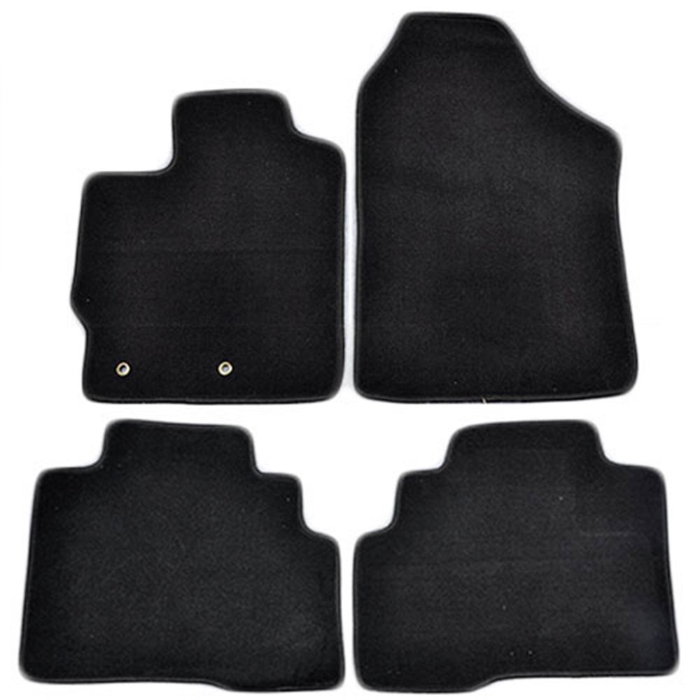 IKON MOTORSPORTS Custom Fit All-Weather Floor Mats for 2007-2012 Toyota Yaris 4-Door - Front & Rear Set | Durable Nylon Car Mats | Perfect for Daily Commuting, Road Trips & Winter Protection
